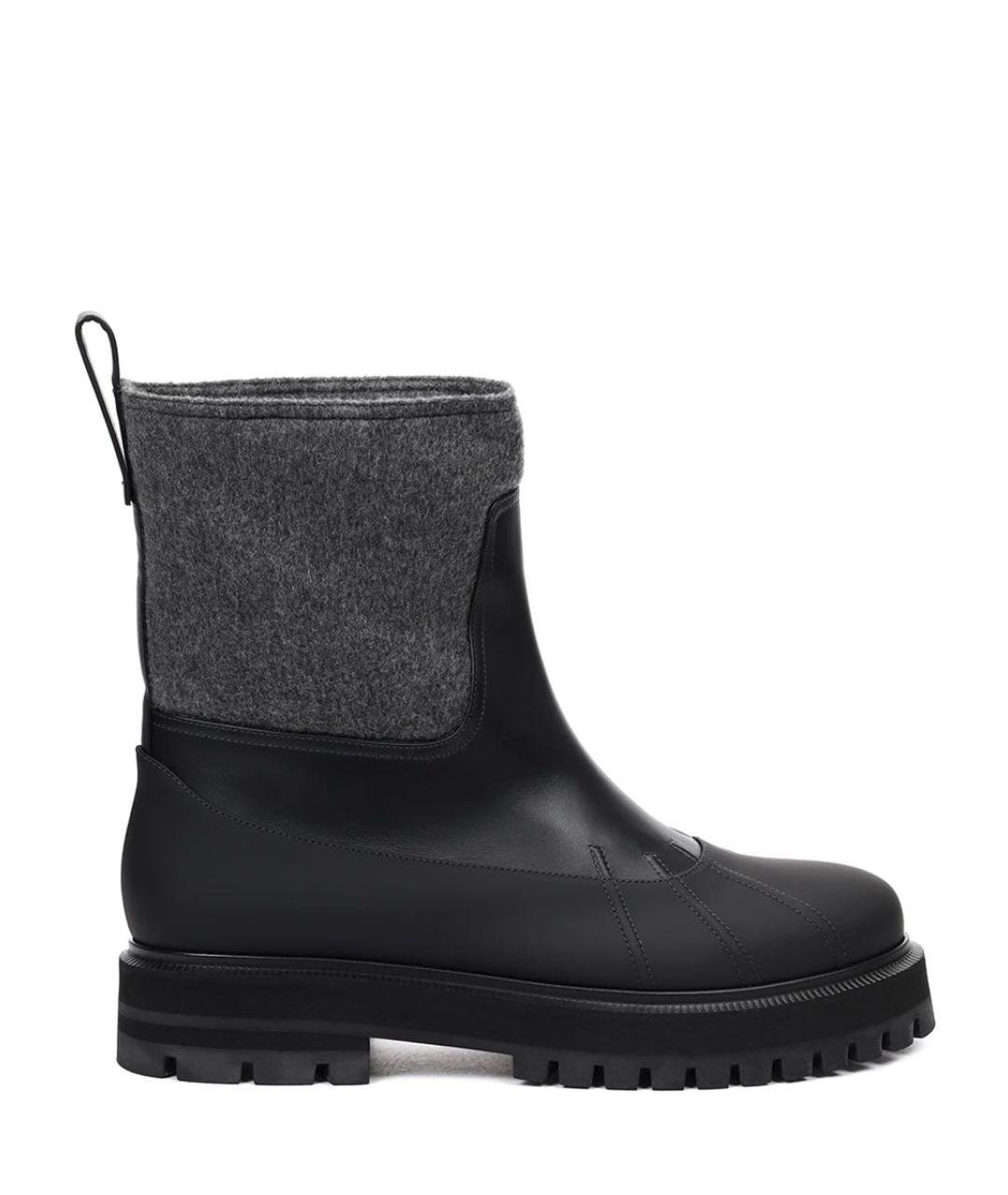 LORO PIANA Антрацитовые кожаные ботинки, фото 8