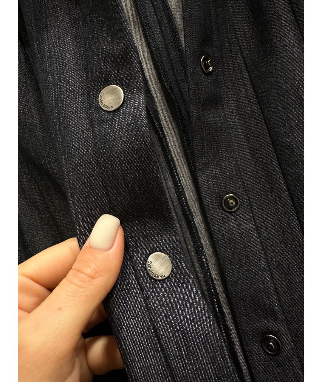 CALVIN KLEIN Темно-синее деним повседневное платье, фото 5