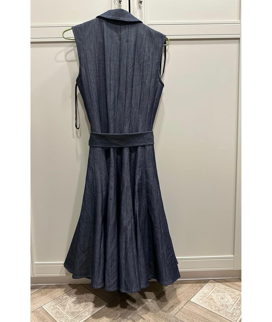 CALVIN KLEIN Темно-синее деним повседневное платье, фото 8