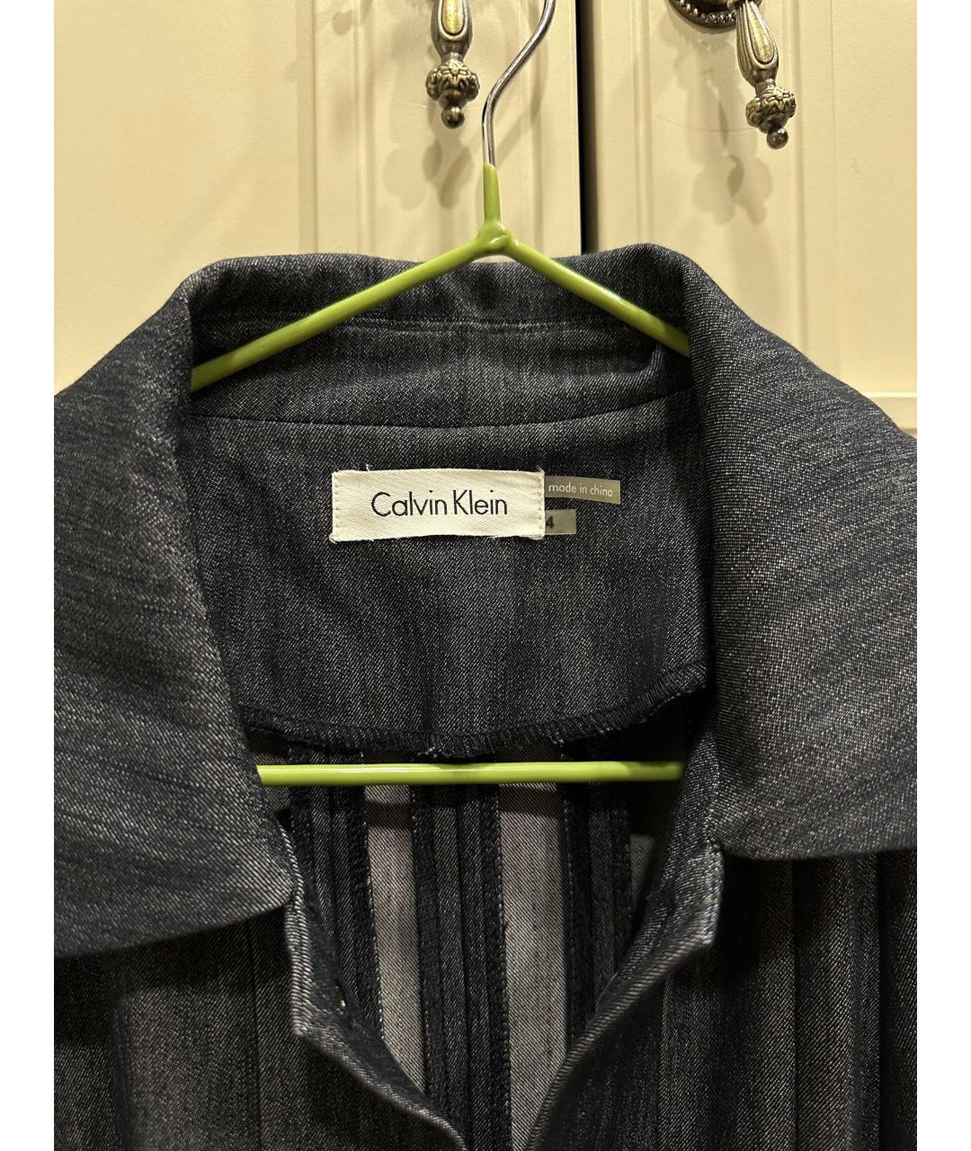 CALVIN KLEIN Темно-синее деним повседневное платье, фото 7