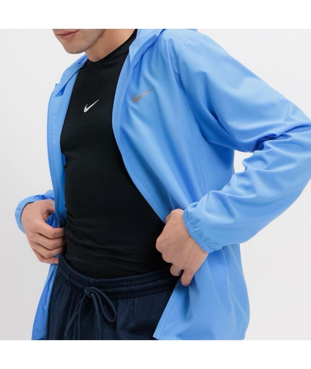NIKE Голубая полиэстеровая куртка, фото 4