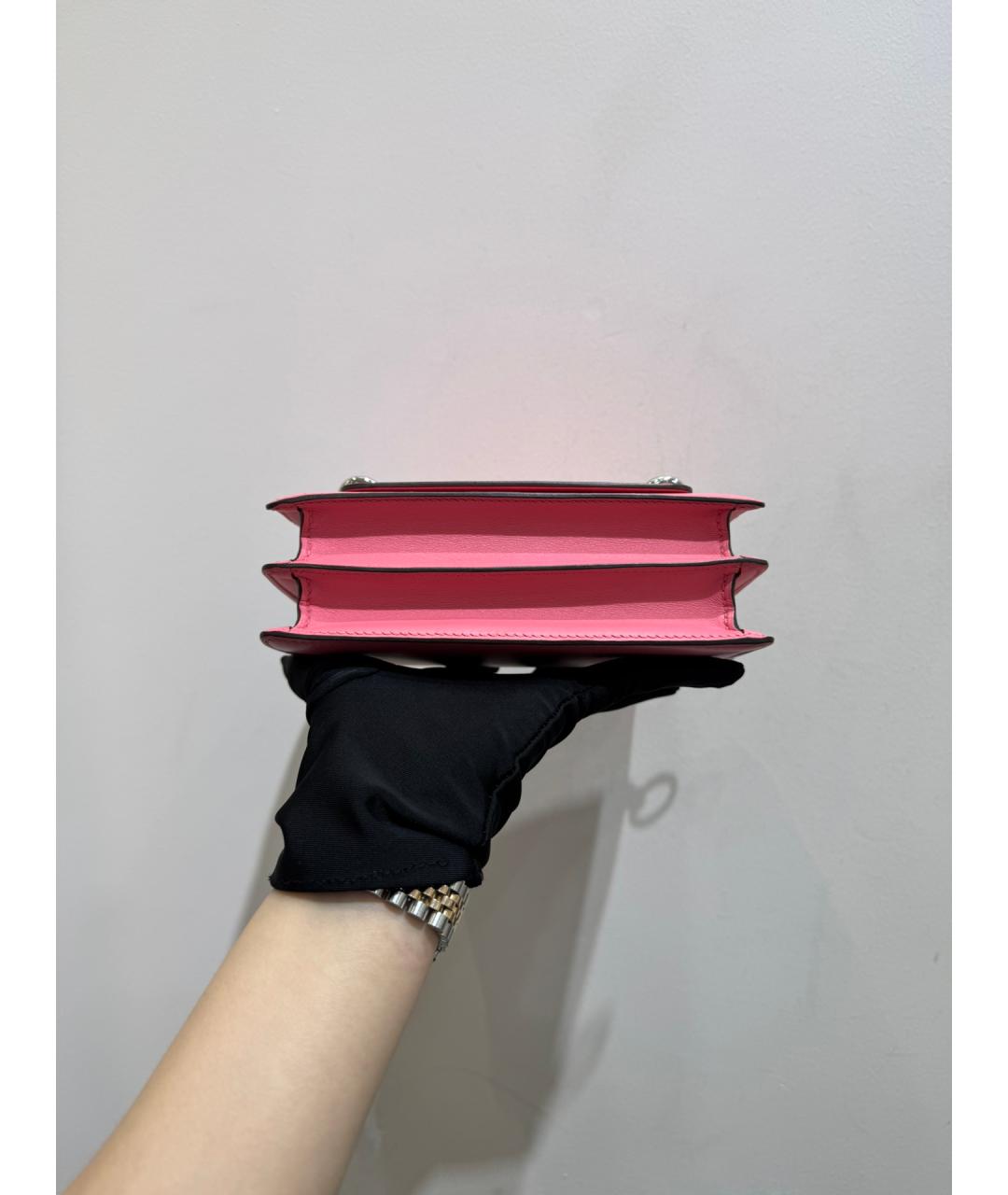 HERMES Розовая кожаная сумка через плечо, фото 7