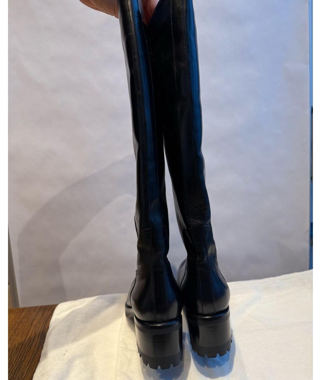 SANTONI Черные кожаные сапоги, фото 4