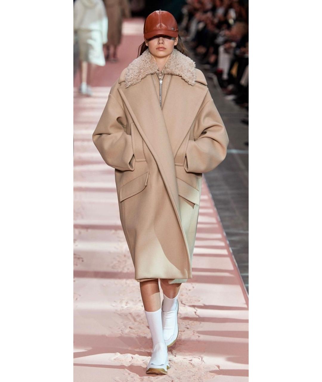 SPORTMAX Бежевое шерстяное пальто, фото 2