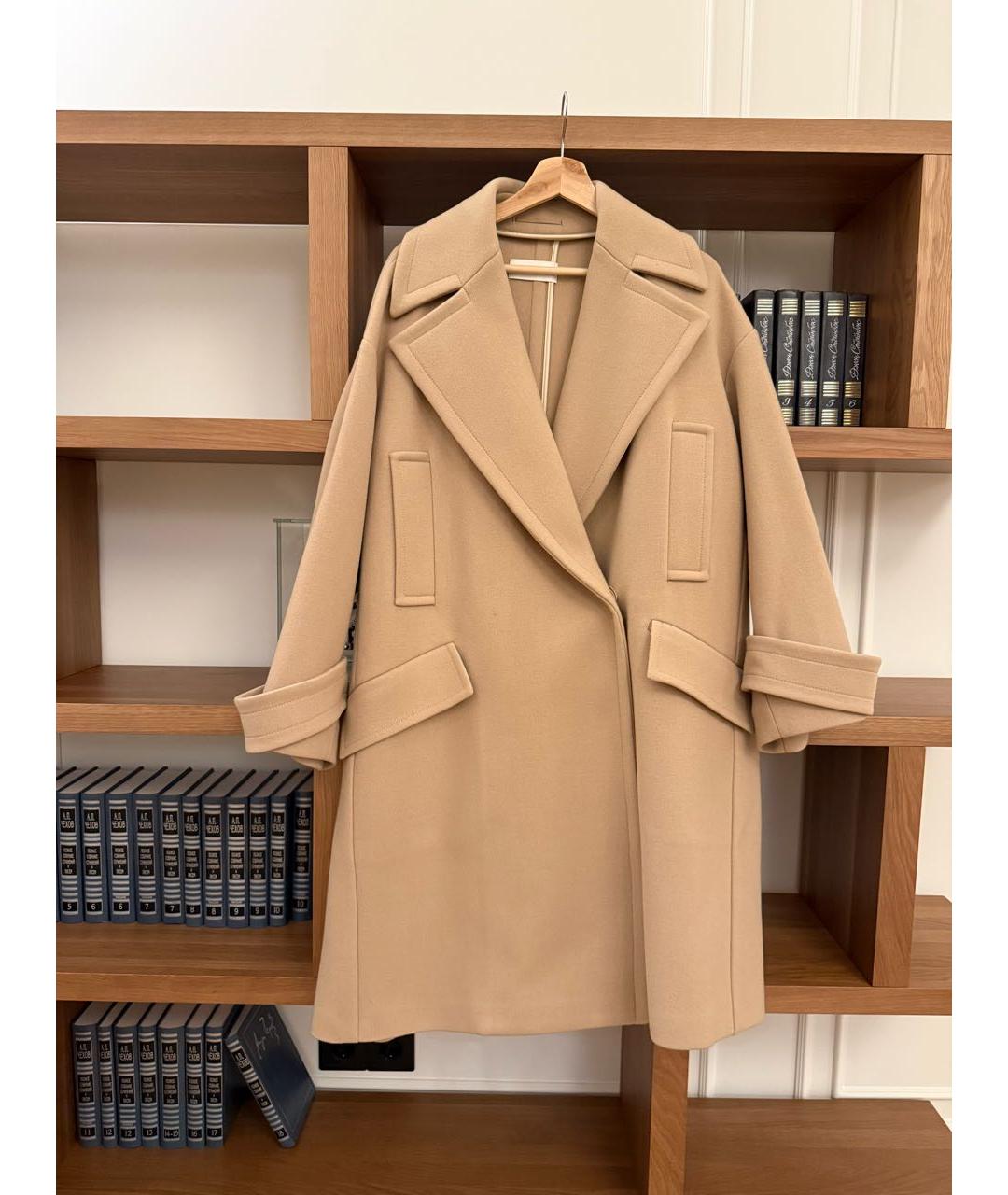 SPORTMAX Бежевое шерстяное пальто, фото 4