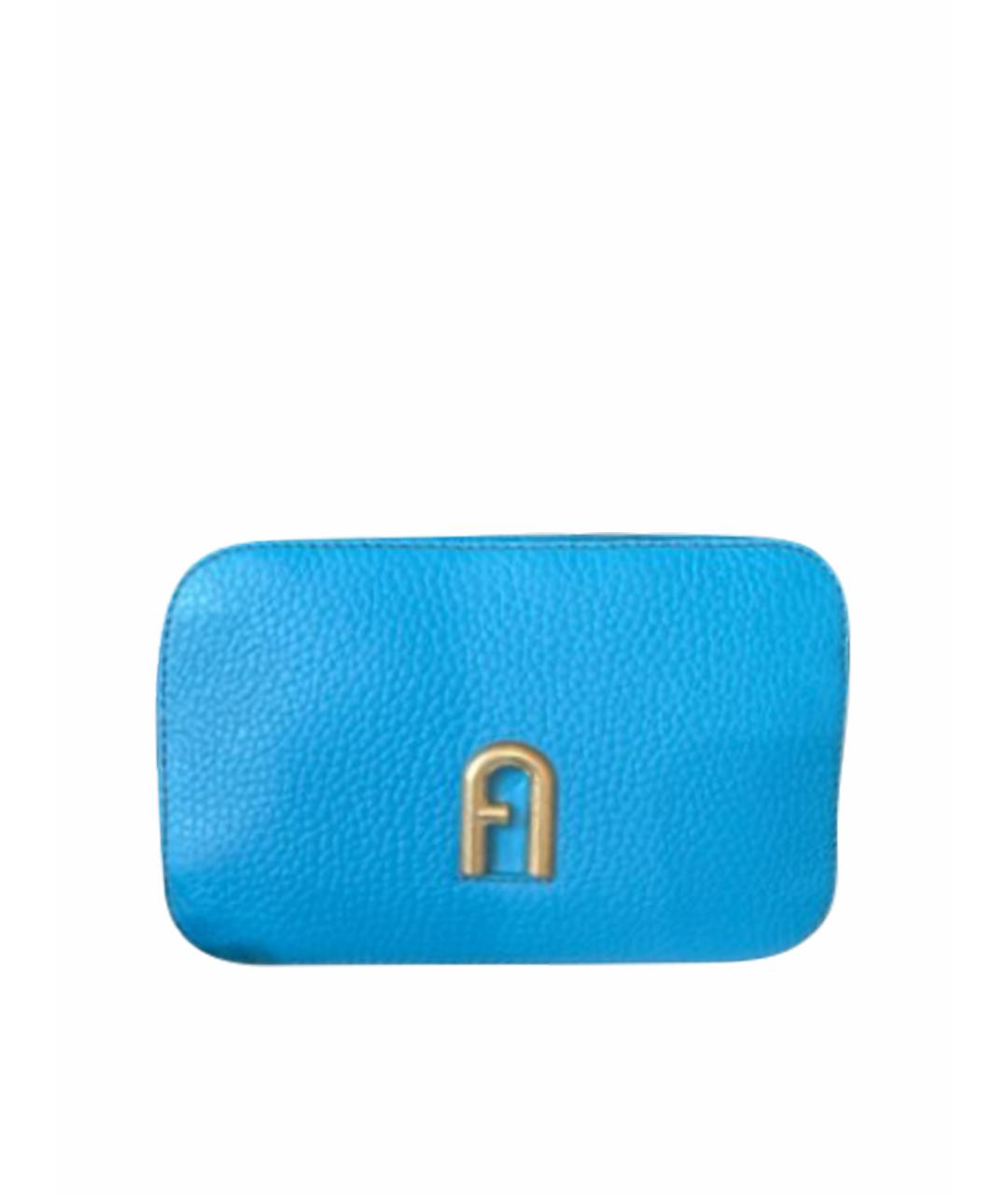 FURLA Голубая кожаная сумка через плечо, фото 1