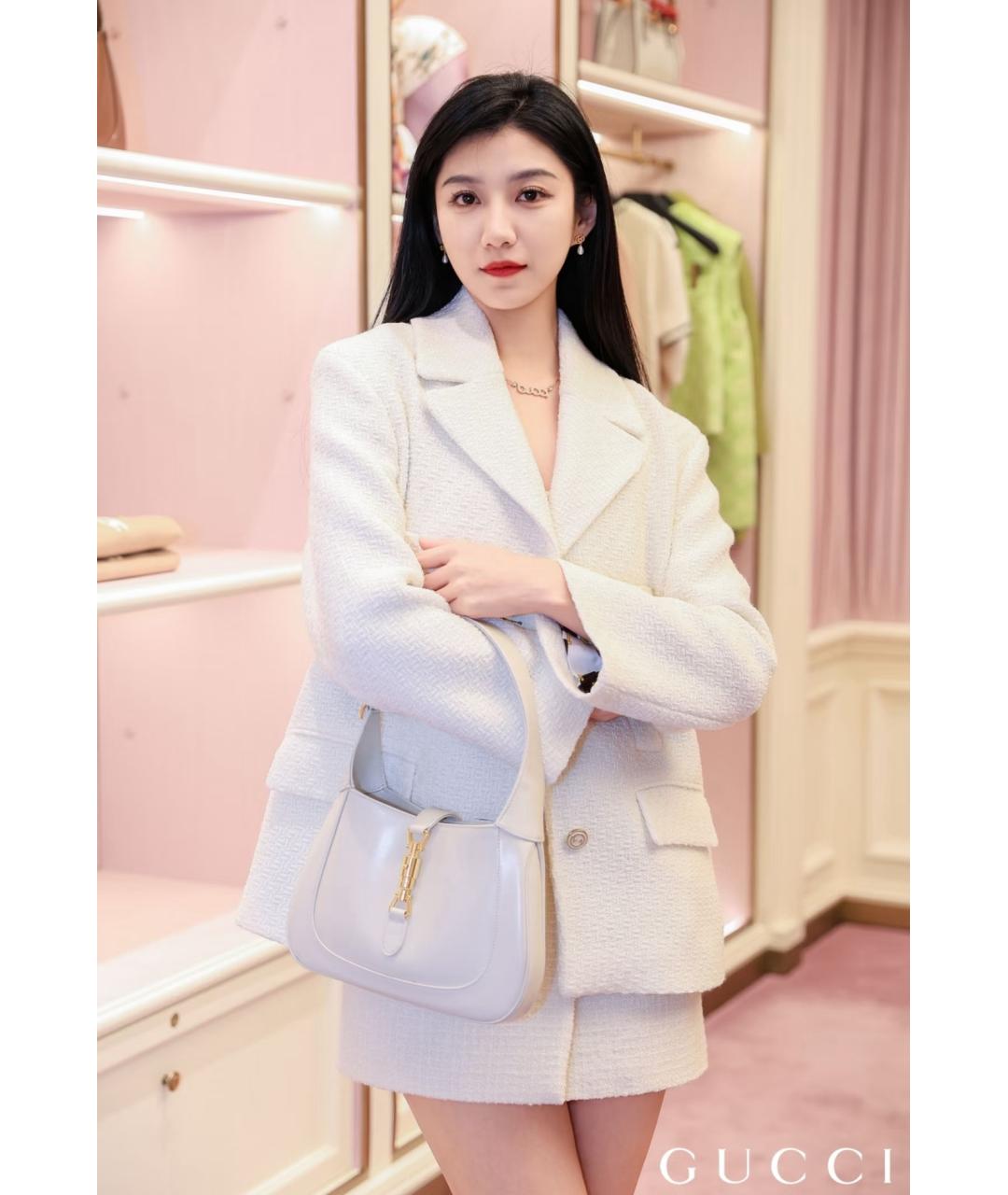 GUCCI Белая кожаная сумка через плечо, фото 4