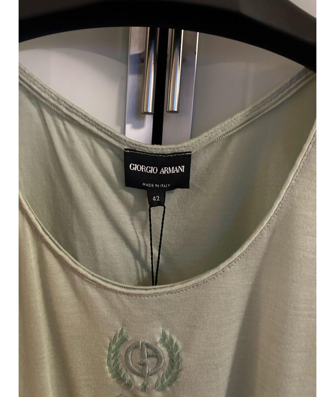 GIORGIO ARMANI Зеленая вискозная майка, фото 4