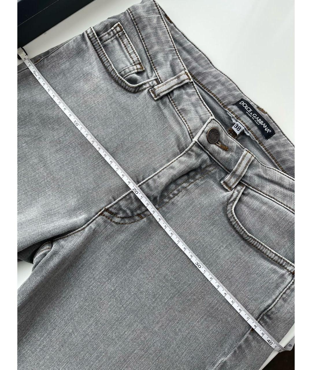 DOLCE&GABBANA Серые хлопко-эластановые джинсы слим, фото 8