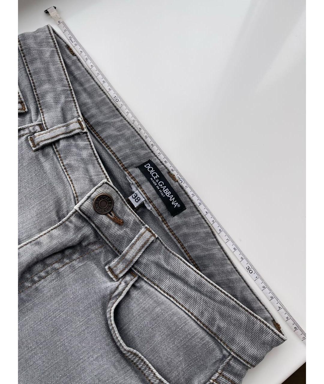 DOLCE&GABBANA Серые хлопко-эластановые джинсы слим, фото 7