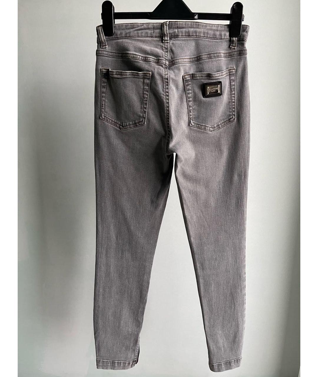 DOLCE&GABBANA Серые хлопко-эластановые джинсы слим, фото 2