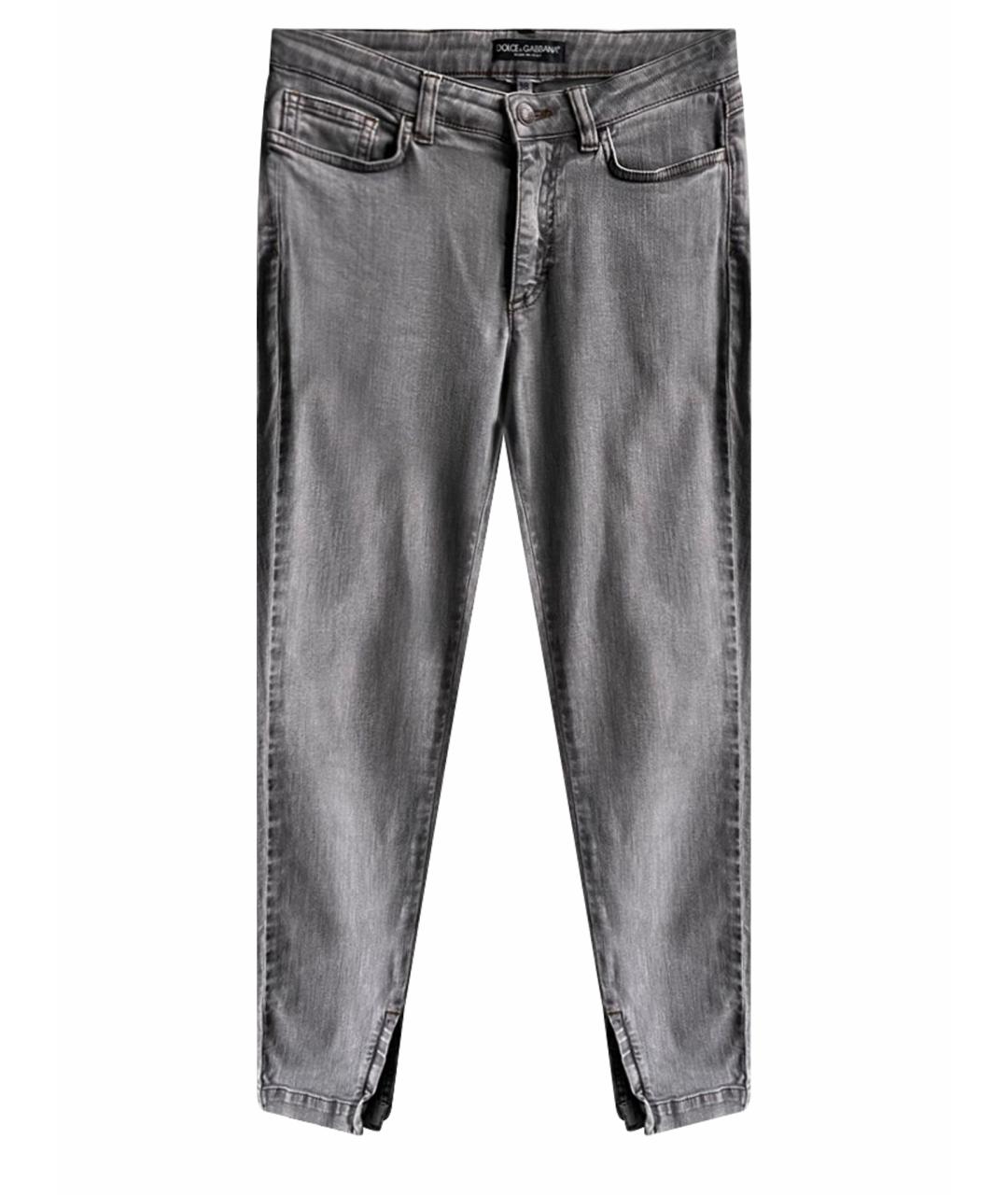 DOLCE&GABBANA Серые хлопко-эластановые джинсы слим, фото 1