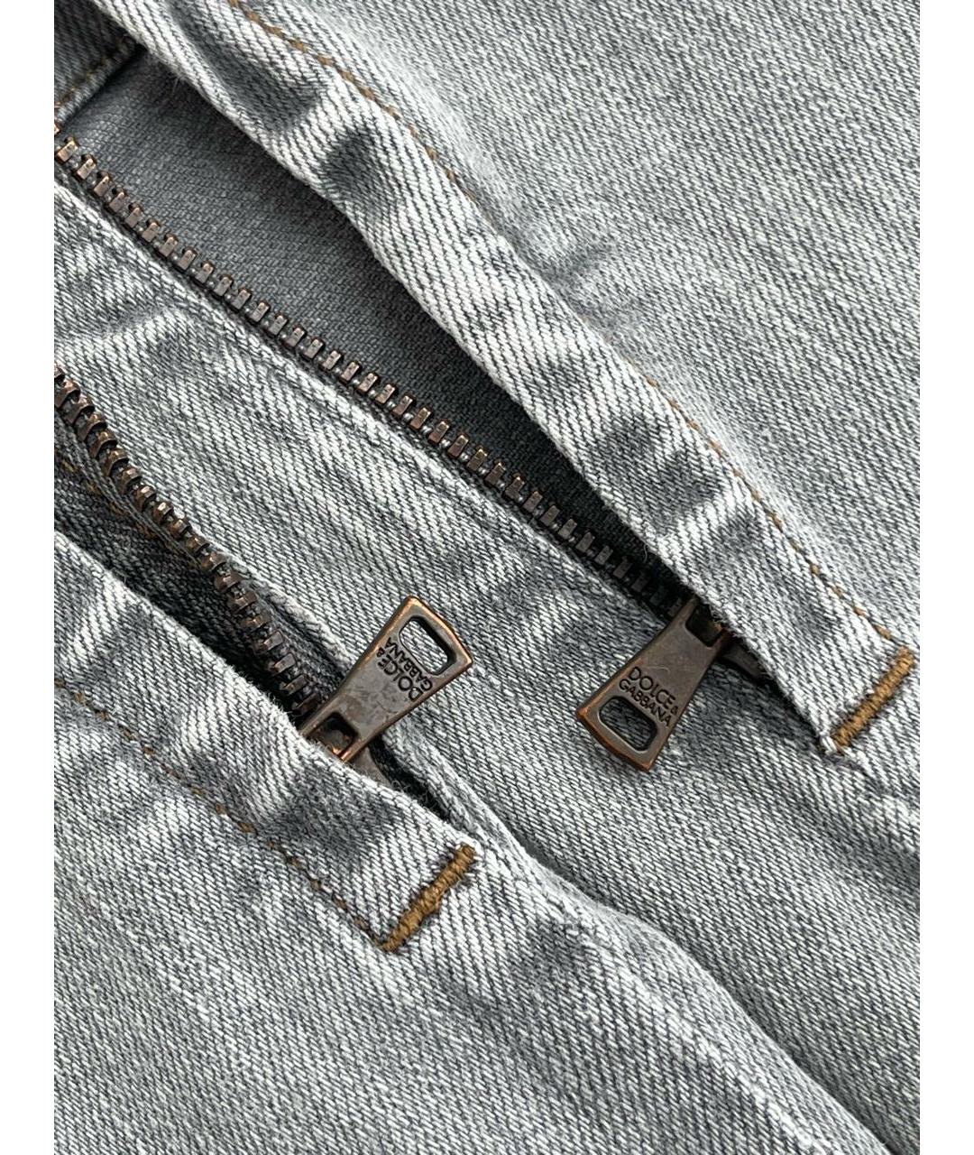 DOLCE&GABBANA Серые хлопко-эластановые джинсы слим, фото 4