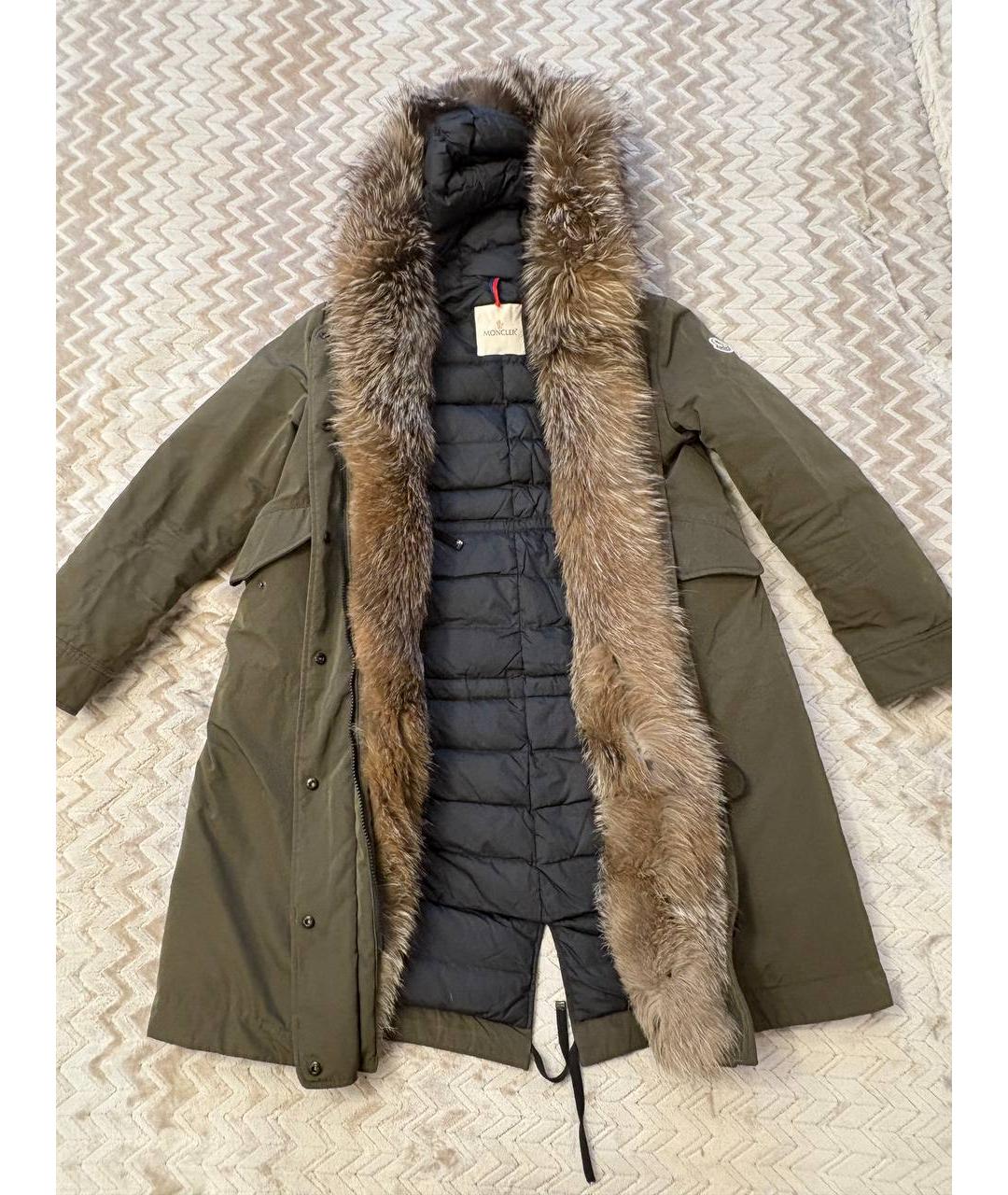 MONCLER Хаки полиэстеровая парка, фото 2