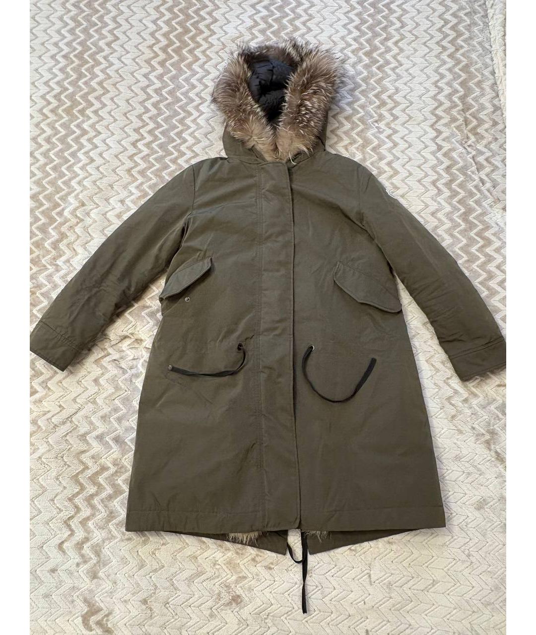 MONCLER Хаки полиэстеровая парка, фото 7