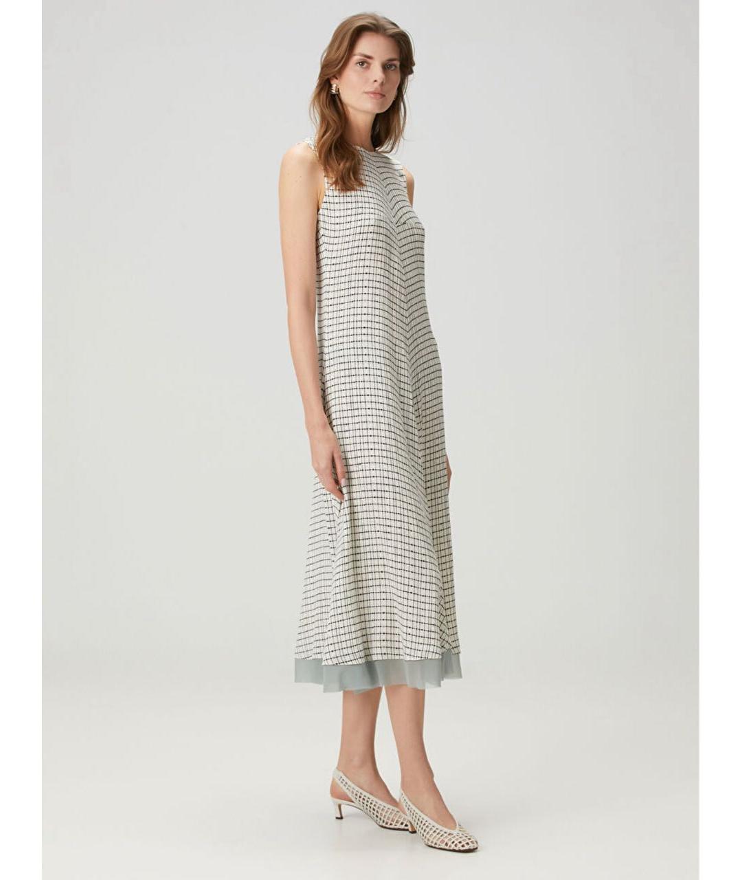 FENDI Белое шелковое повседневное платье, фото 2