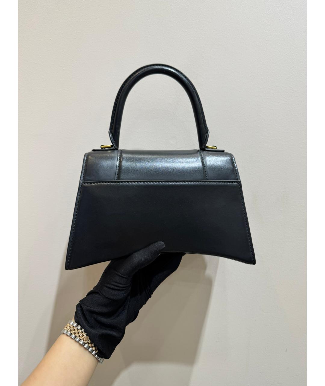 BALENCIAGA Черная кожаная сумка тоут, фото 4