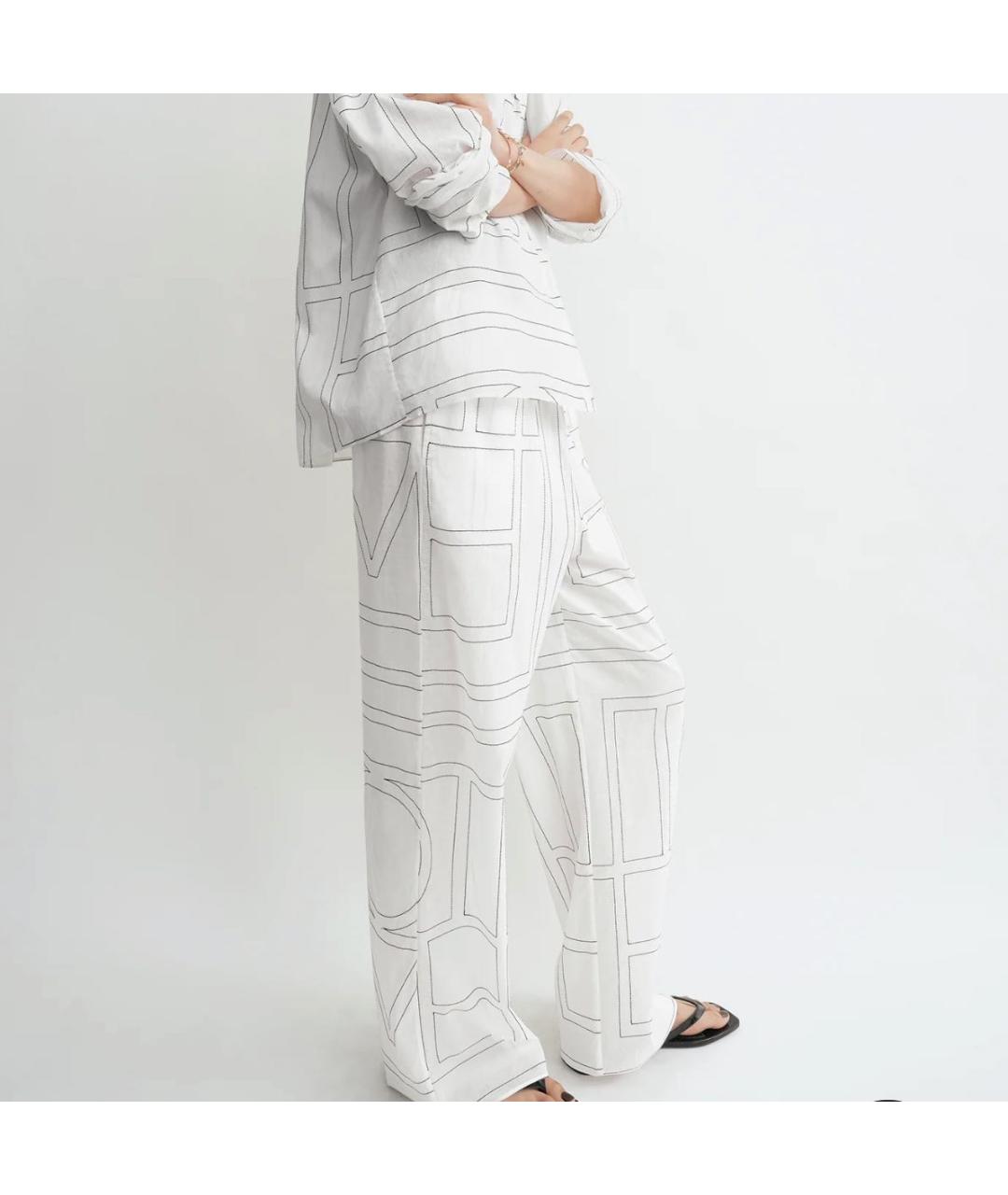 TOTEME Белые хлопковые прямые брюки, фото 4