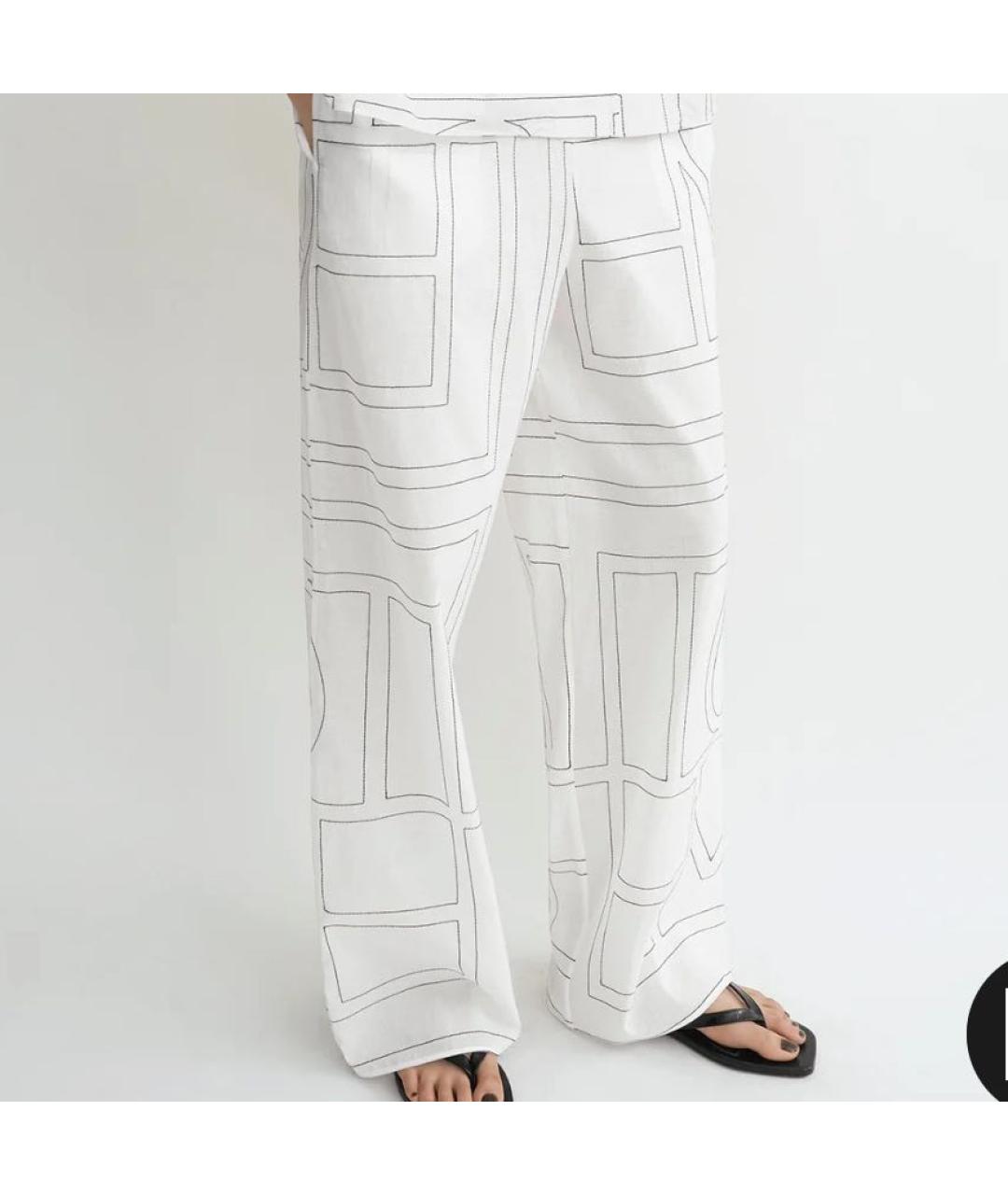 TOTEME Белые хлопковые прямые брюки, фото 5