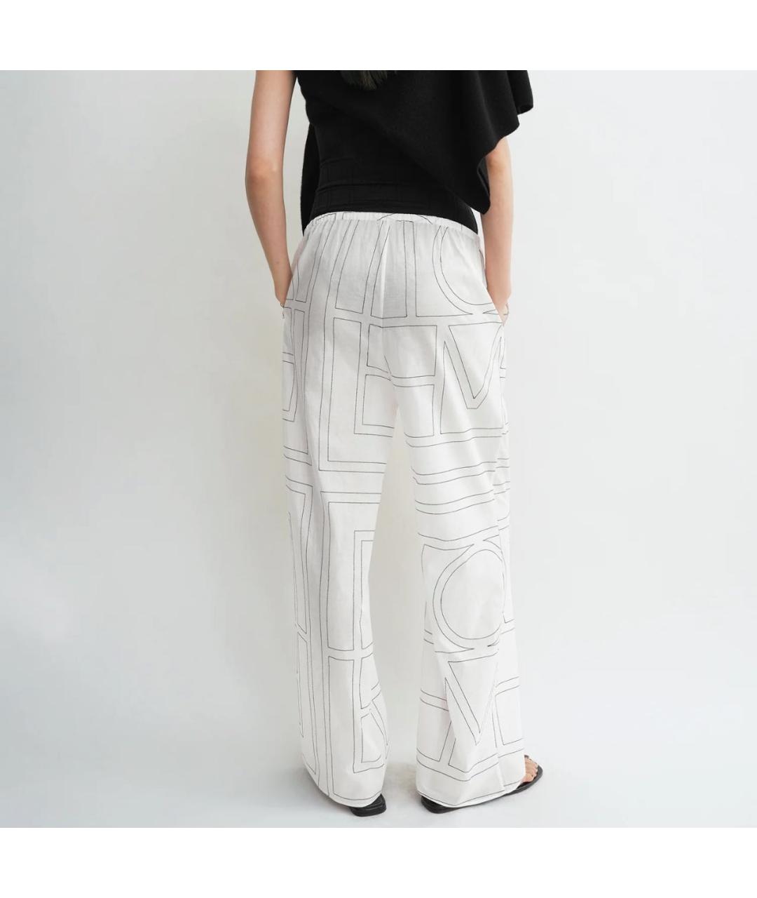 TOTEME Белые хлопковые прямые брюки, фото 2