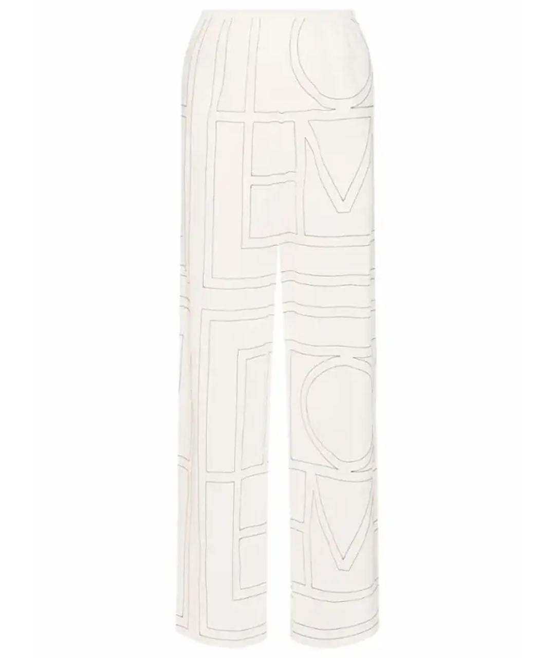 TOTEME Белые хлопковые прямые брюки, фото 1