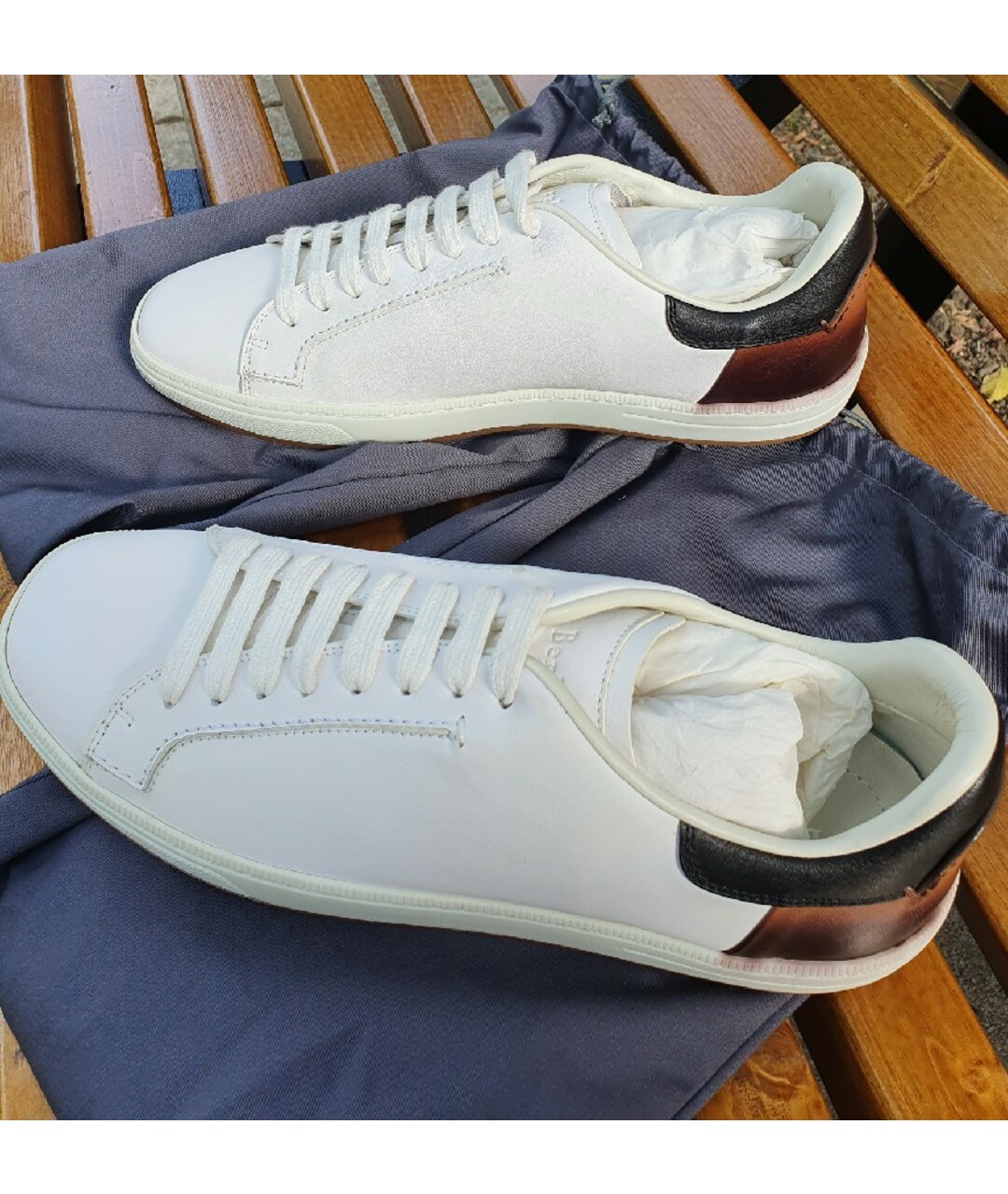 BERLUTI Белые кожаные низкие кроссовки / кеды, фото 10