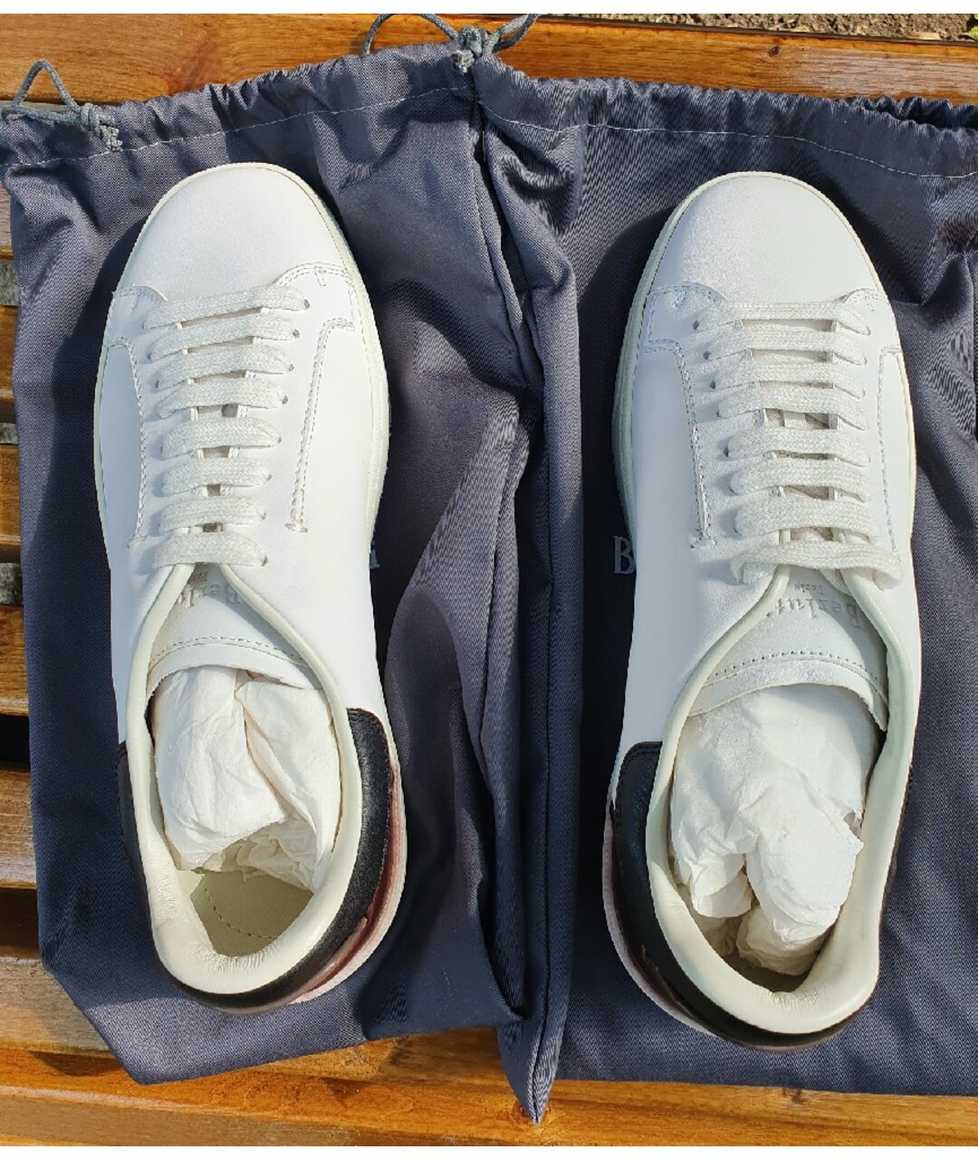 BERLUTI Белые кожаные низкие кроссовки / кеды, фото 3