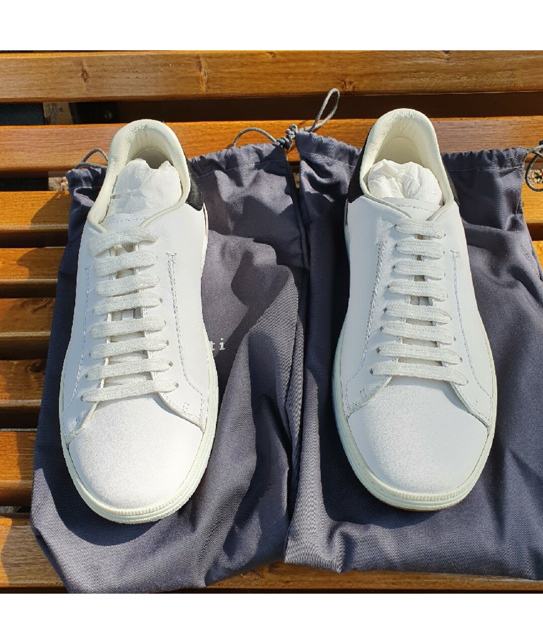 BERLUTI Белые кожаные низкие кроссовки / кеды, фото 2