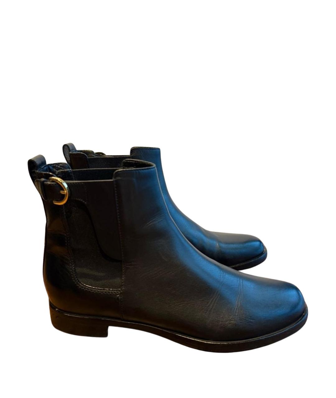 SERGIO ROSSI Черные кожаные полусапоги, фото 1