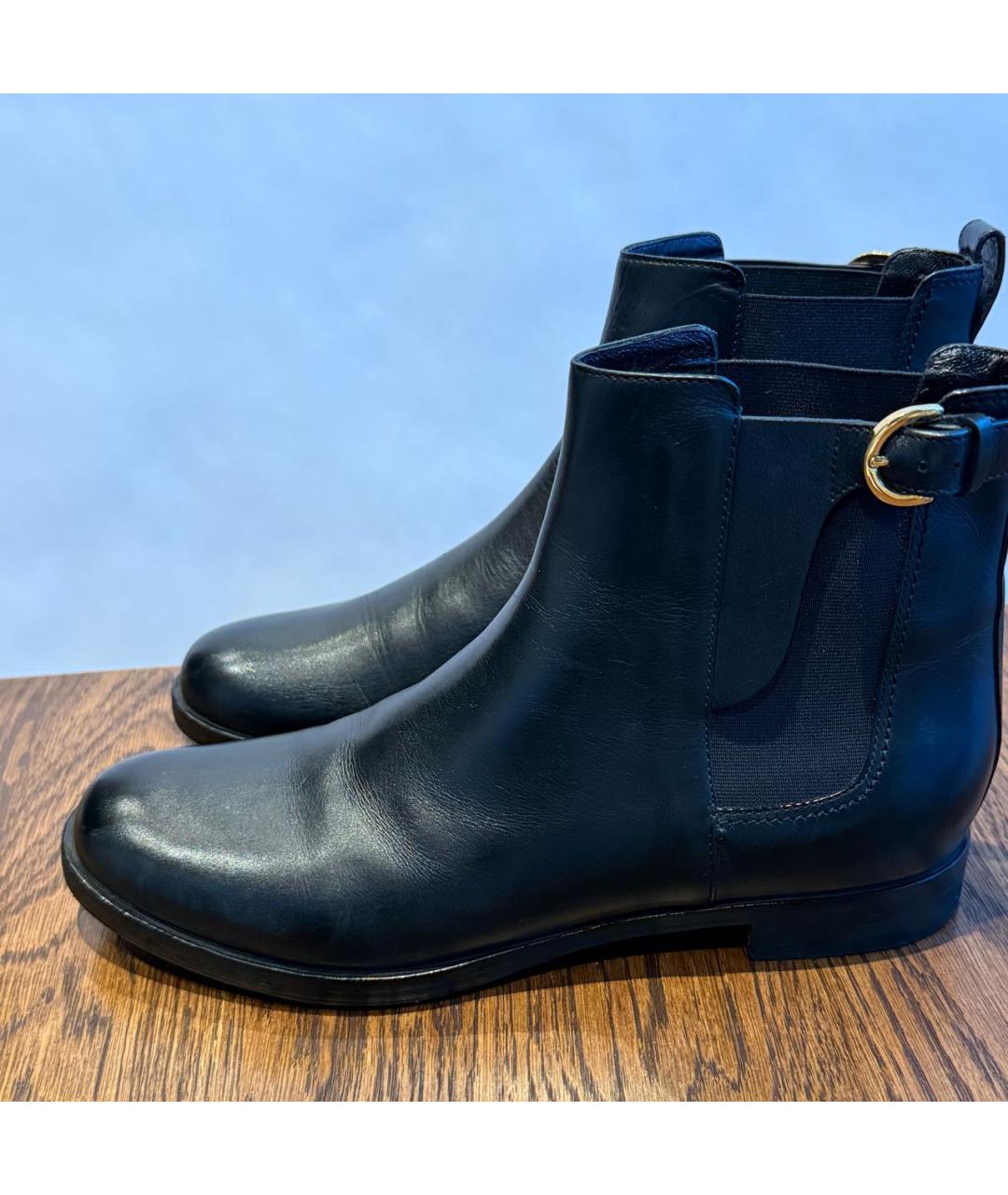 SERGIO ROSSI Черные кожаные полусапоги, фото 3