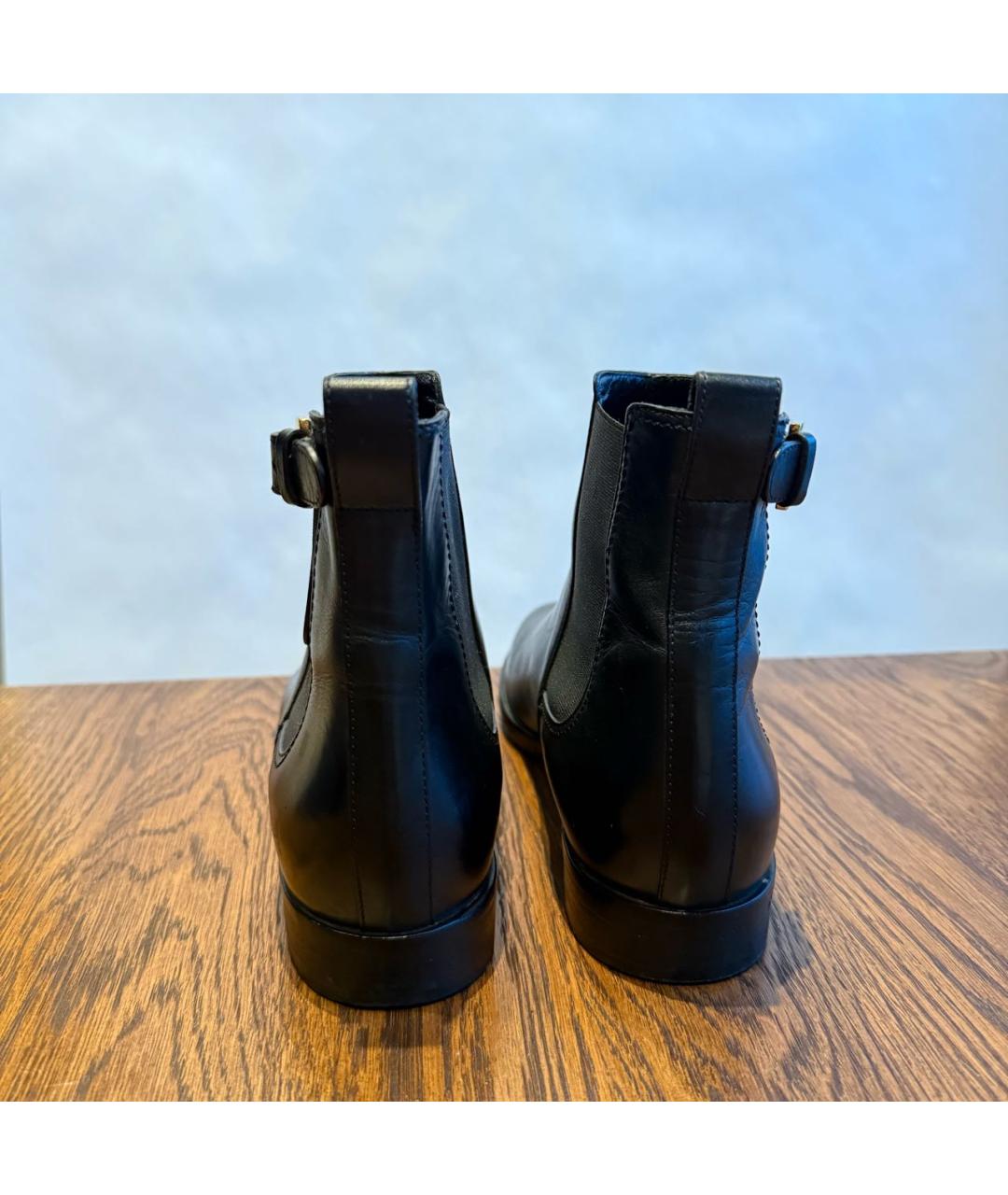 SERGIO ROSSI Черные кожаные полусапоги, фото 4