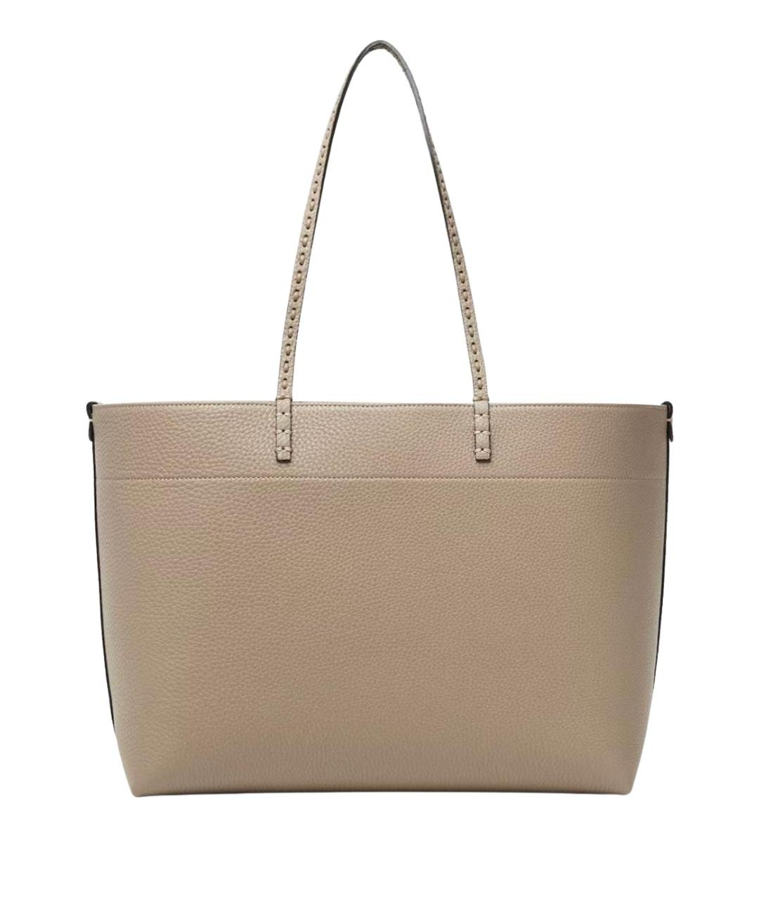 FENDI Бежевая кожаная сумка тоут, фото 1