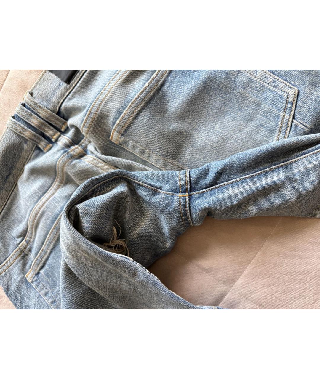 BALMAIN Голубые хлопко-эластановые джинсы скинни, фото 8