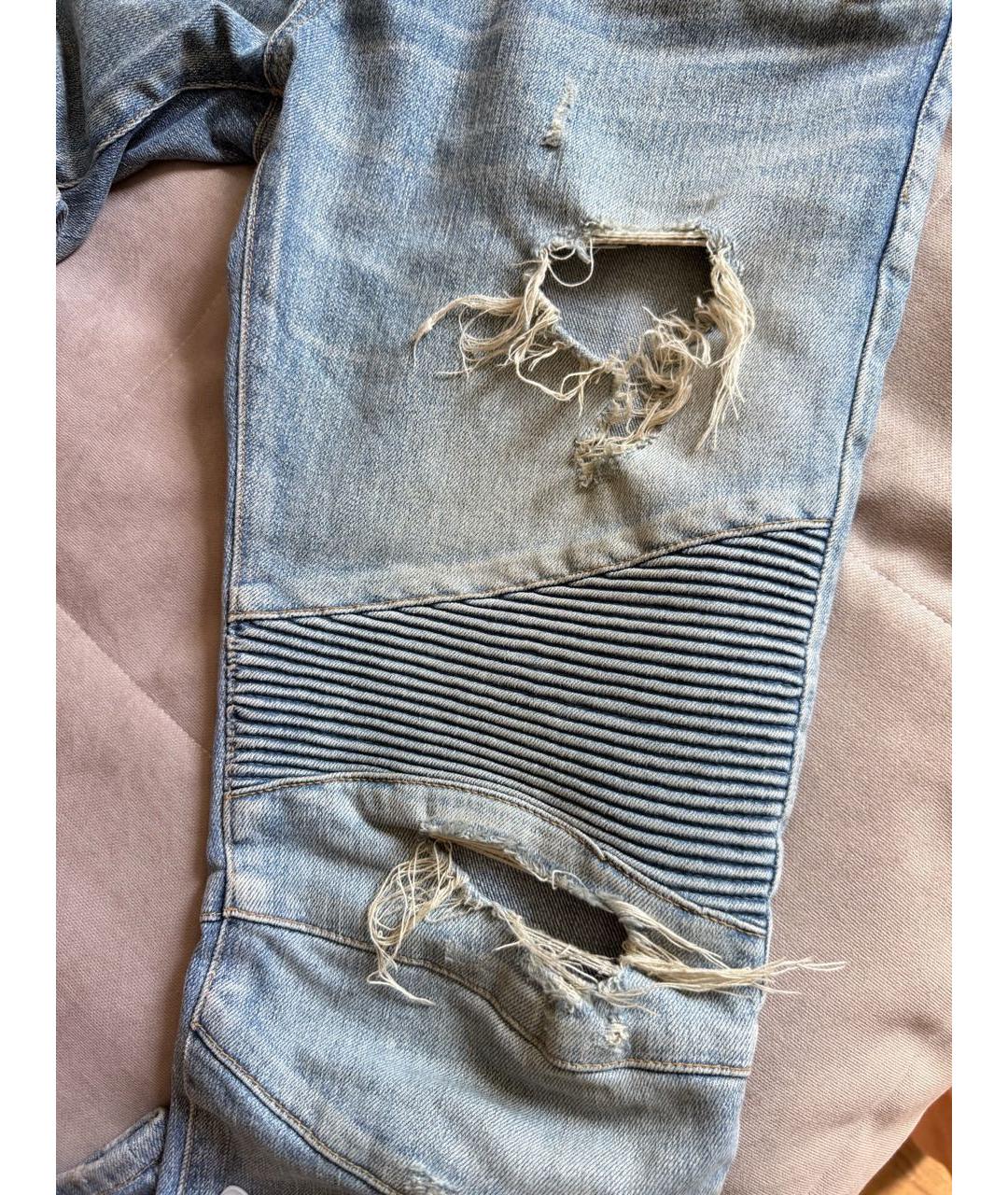 BALMAIN Голубые хлопко-эластановые джинсы скинни, фото 6