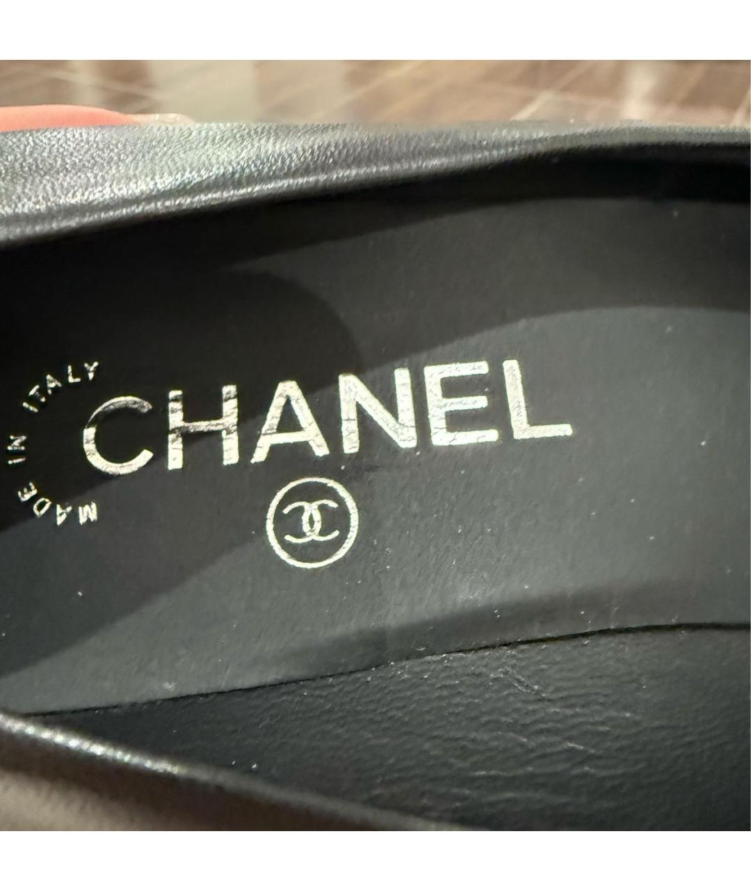 CHANEL Черные кожаные туфли, фото 6