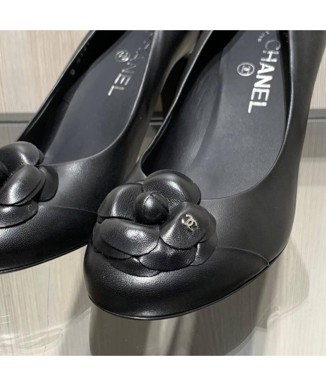 CHANEL Черные кожаные туфли, фото 3