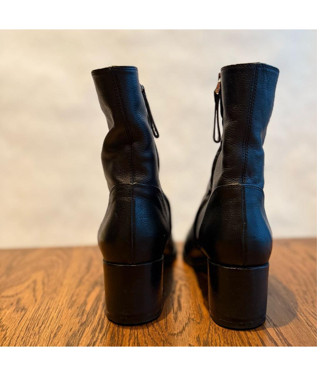 SERGIO ROSSI Черные кожаные ботильоны, фото 4