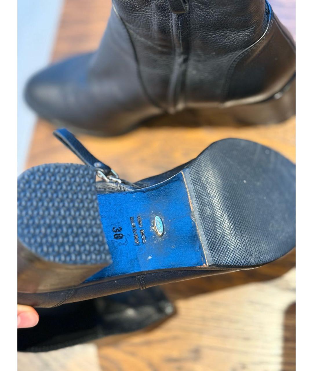 SERGIO ROSSI Черные кожаные ботильоны, фото 5