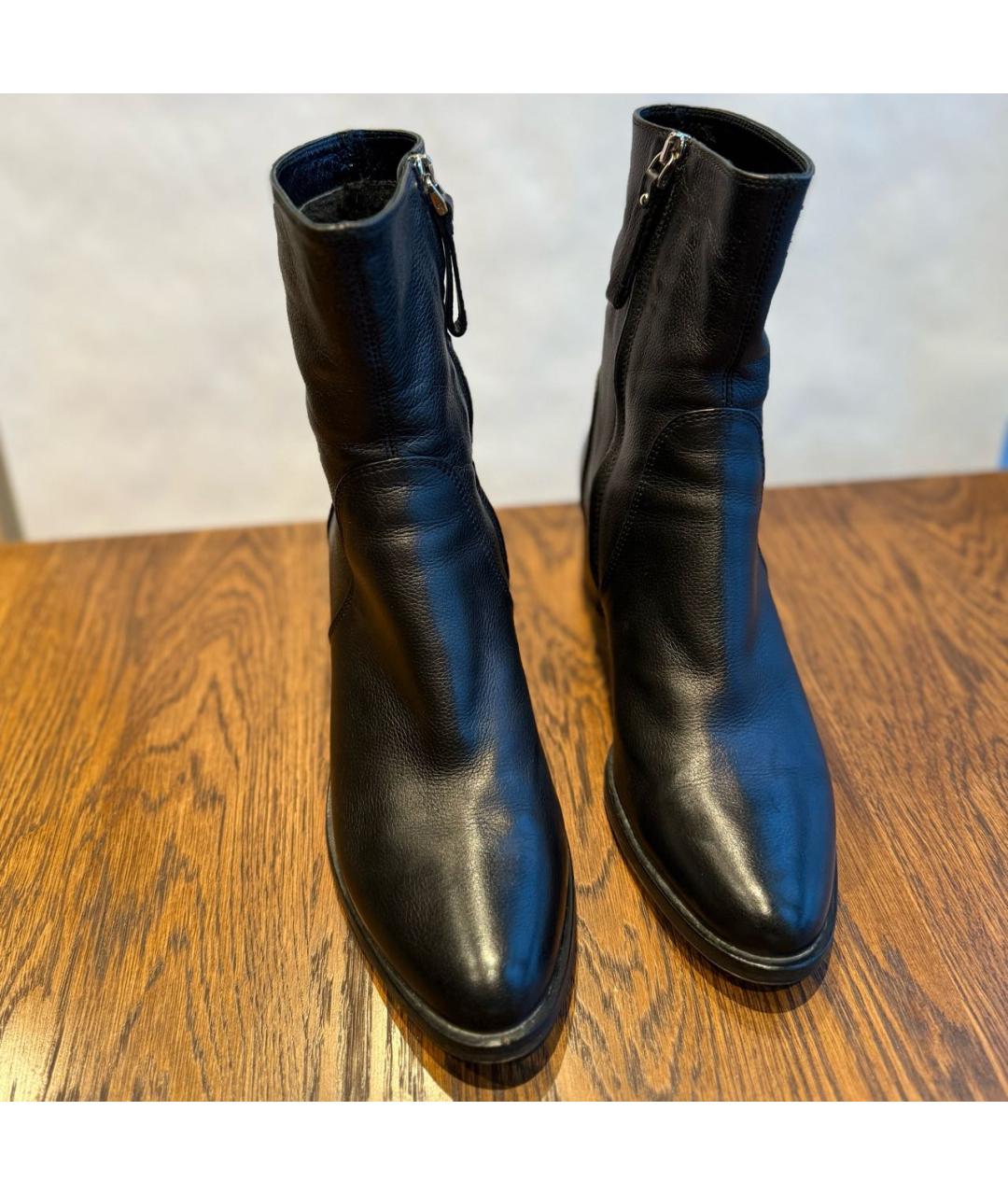 SERGIO ROSSI Черные кожаные ботильоны, фото 2