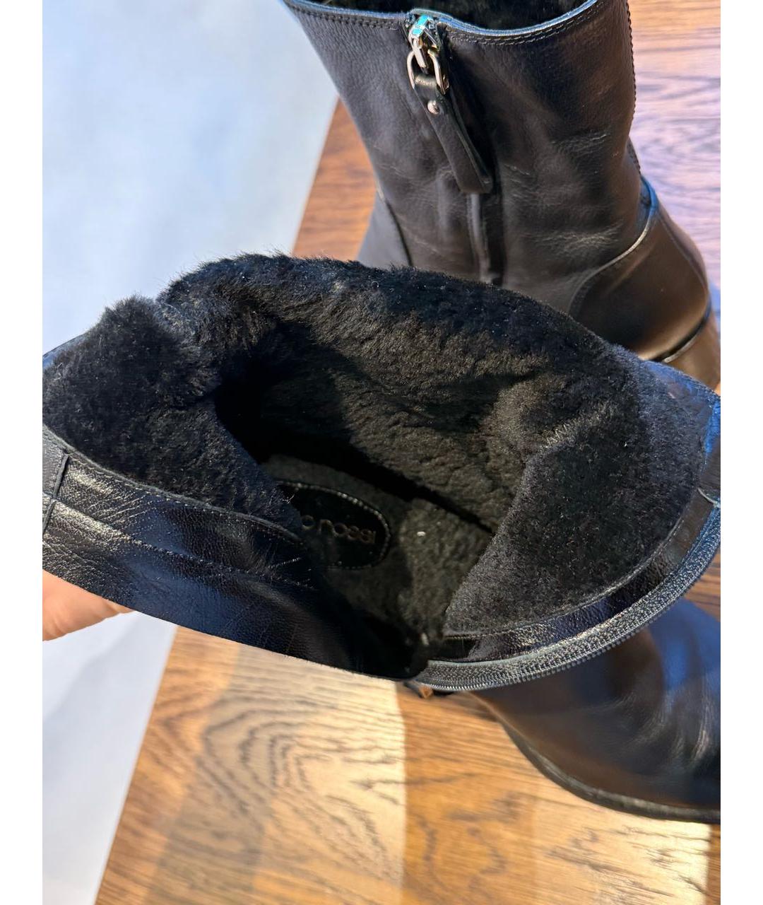 SERGIO ROSSI Черные кожаные ботильоны, фото 3