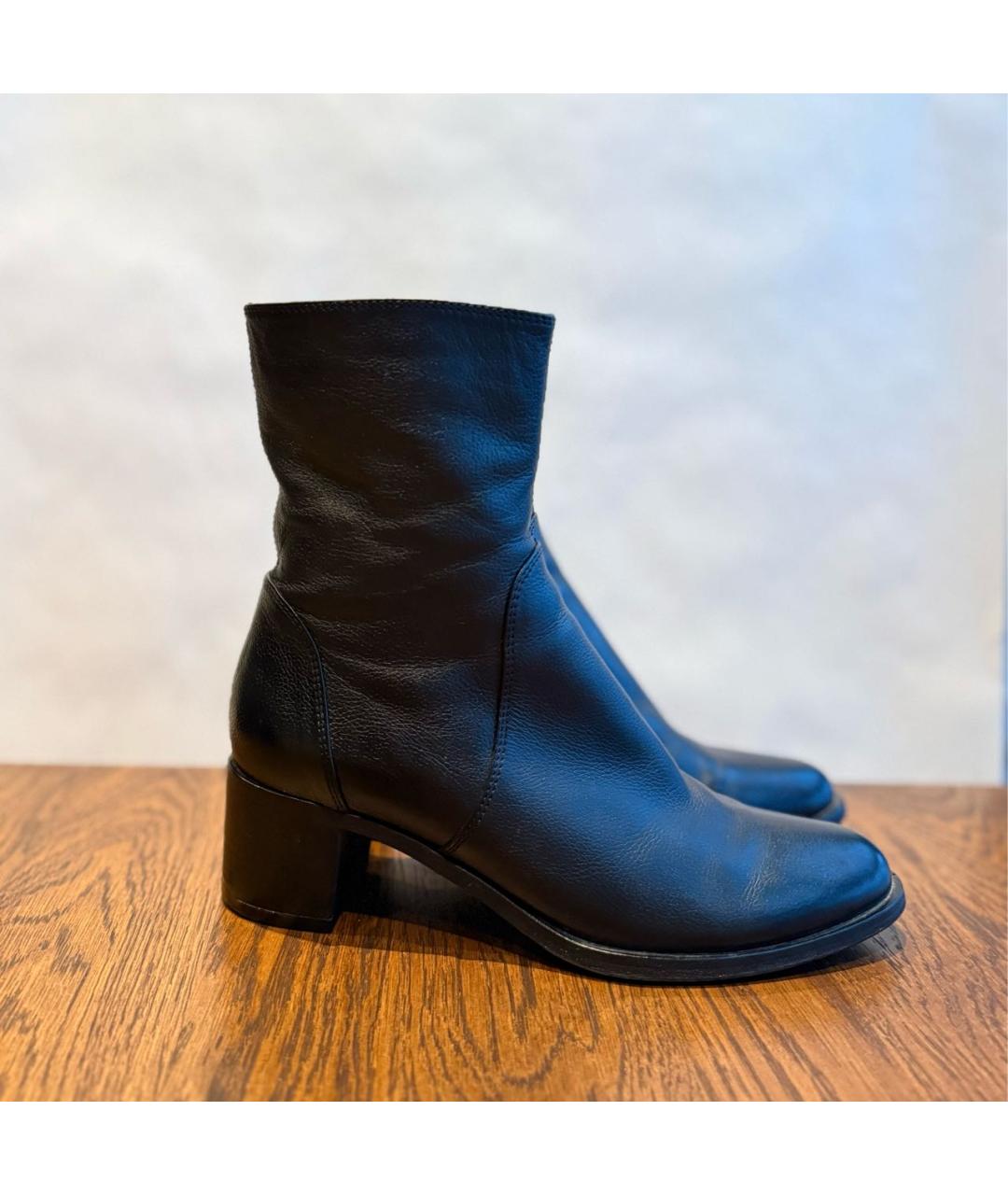 SERGIO ROSSI Черные кожаные ботильоны, фото 6