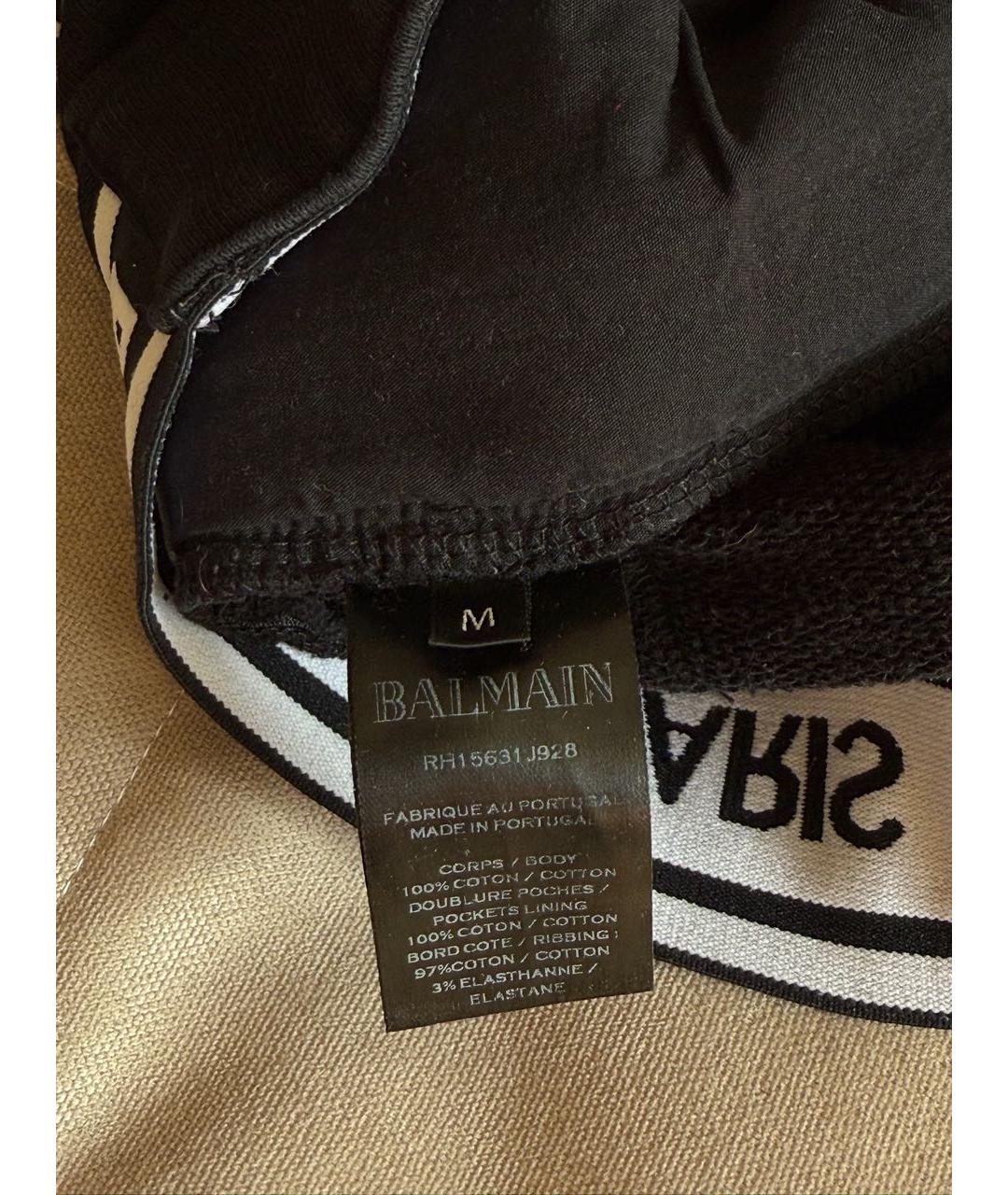 BALMAIN Черные хлопковые повседневные брюки, фото 3