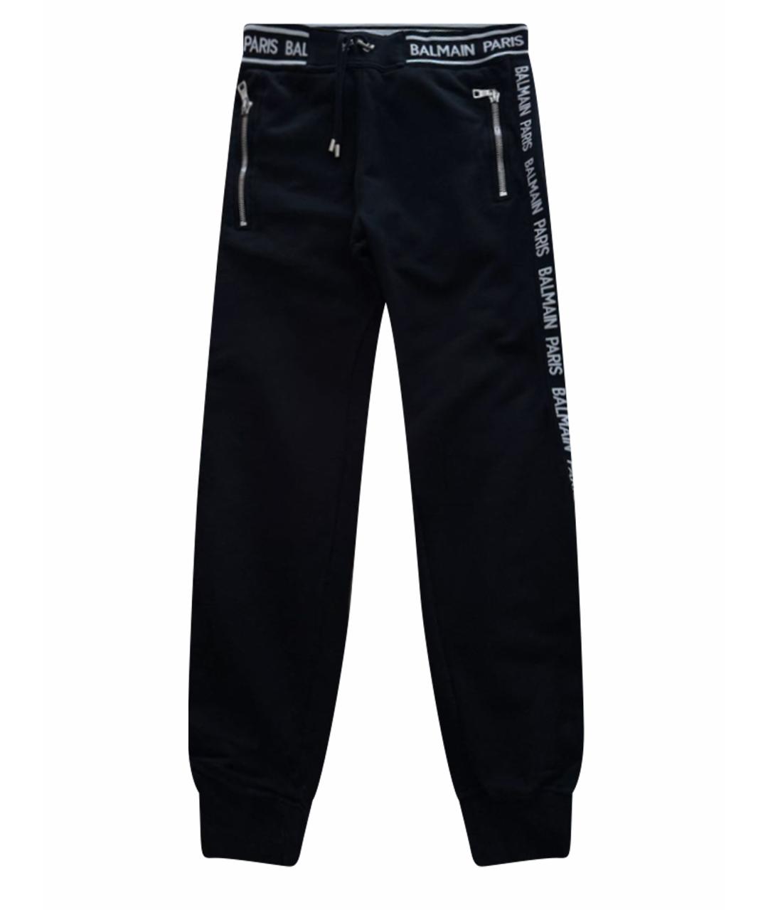 BALMAIN Черные хлопковые повседневные брюки, фото 1