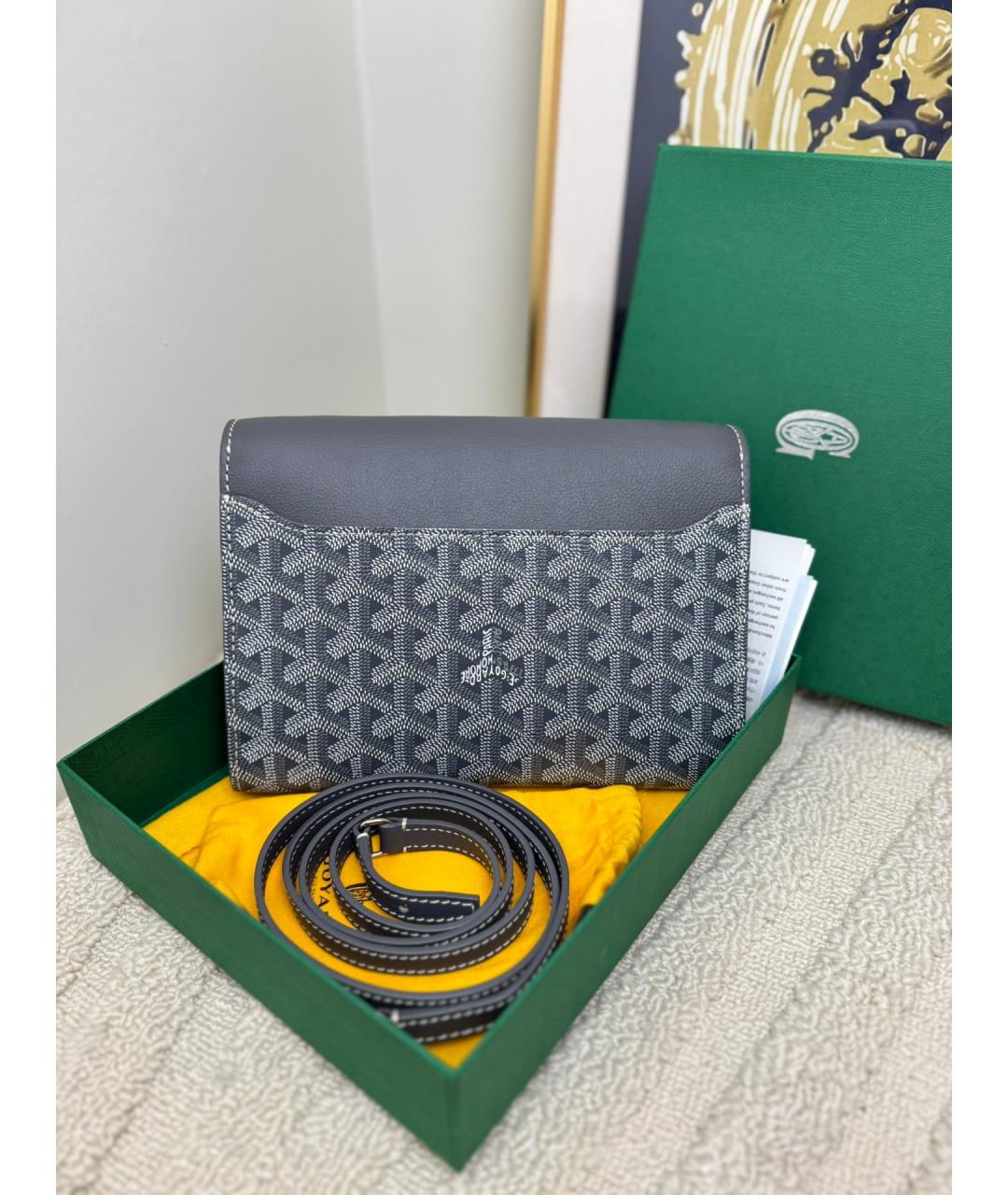 GOYARD Серая сумка через плечо из искусственной кожи, фото 2