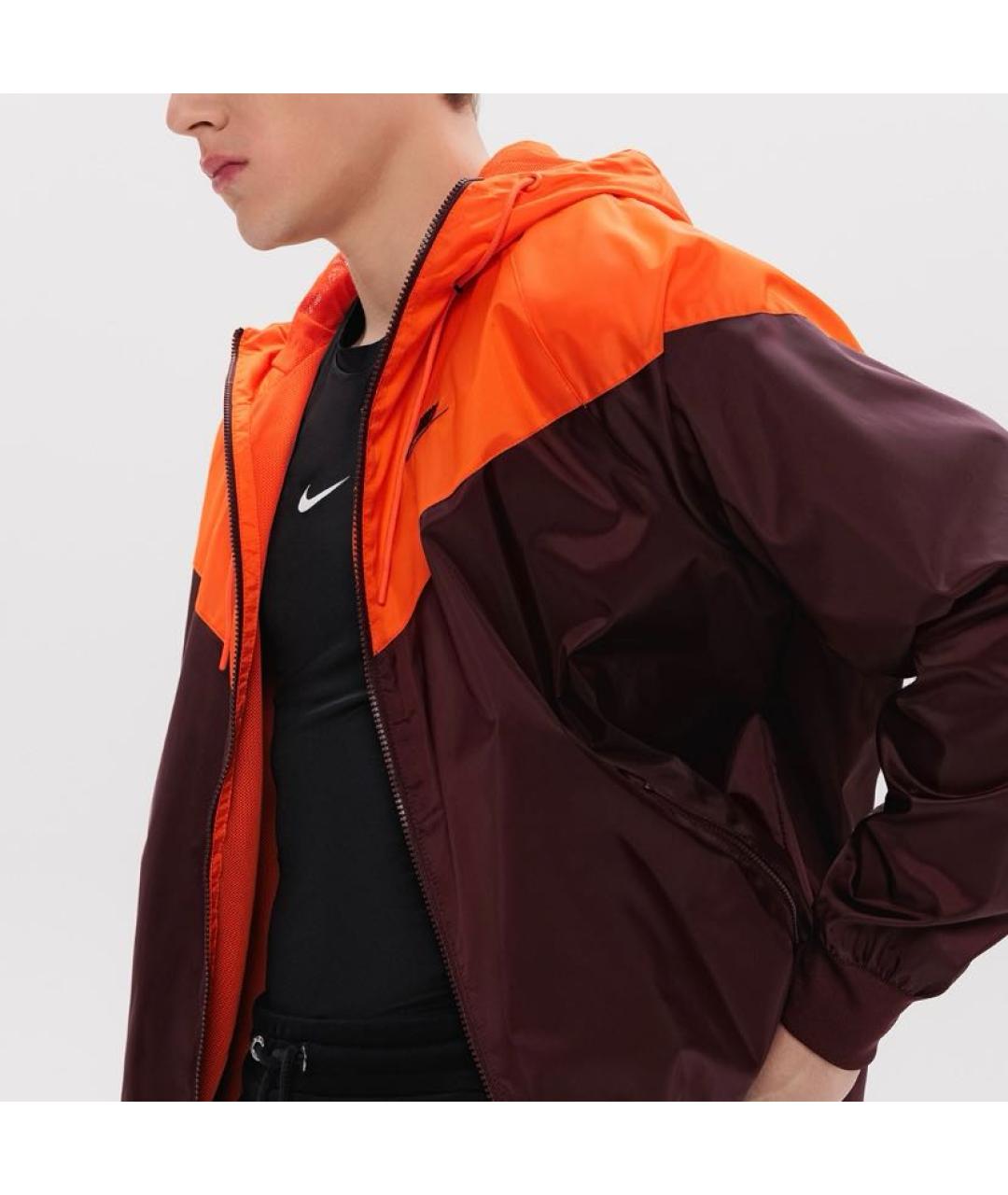 NIKE Бордовая полиэстеровая куртка, фото 4