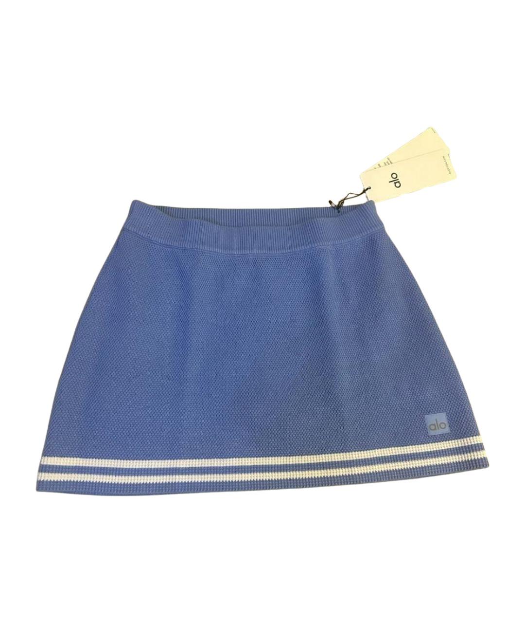ALO YOGA Голубая хлопковая юбка-шорты, фото 1