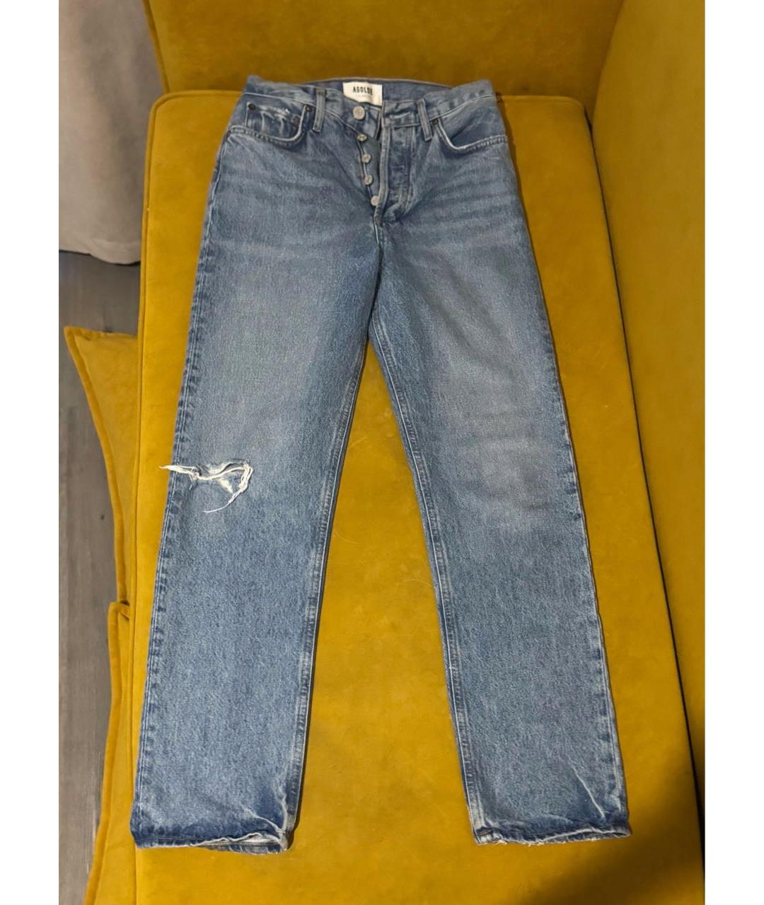 AGOLDE Голубые хлопковые прямые джинсы, фото 2