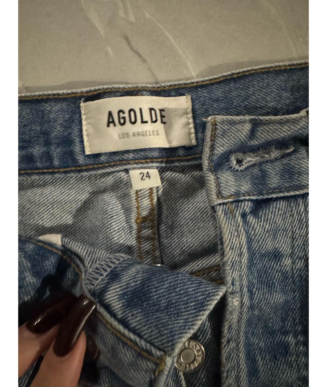 AGOLDE Голубые хлопковые прямые джинсы, фото 3