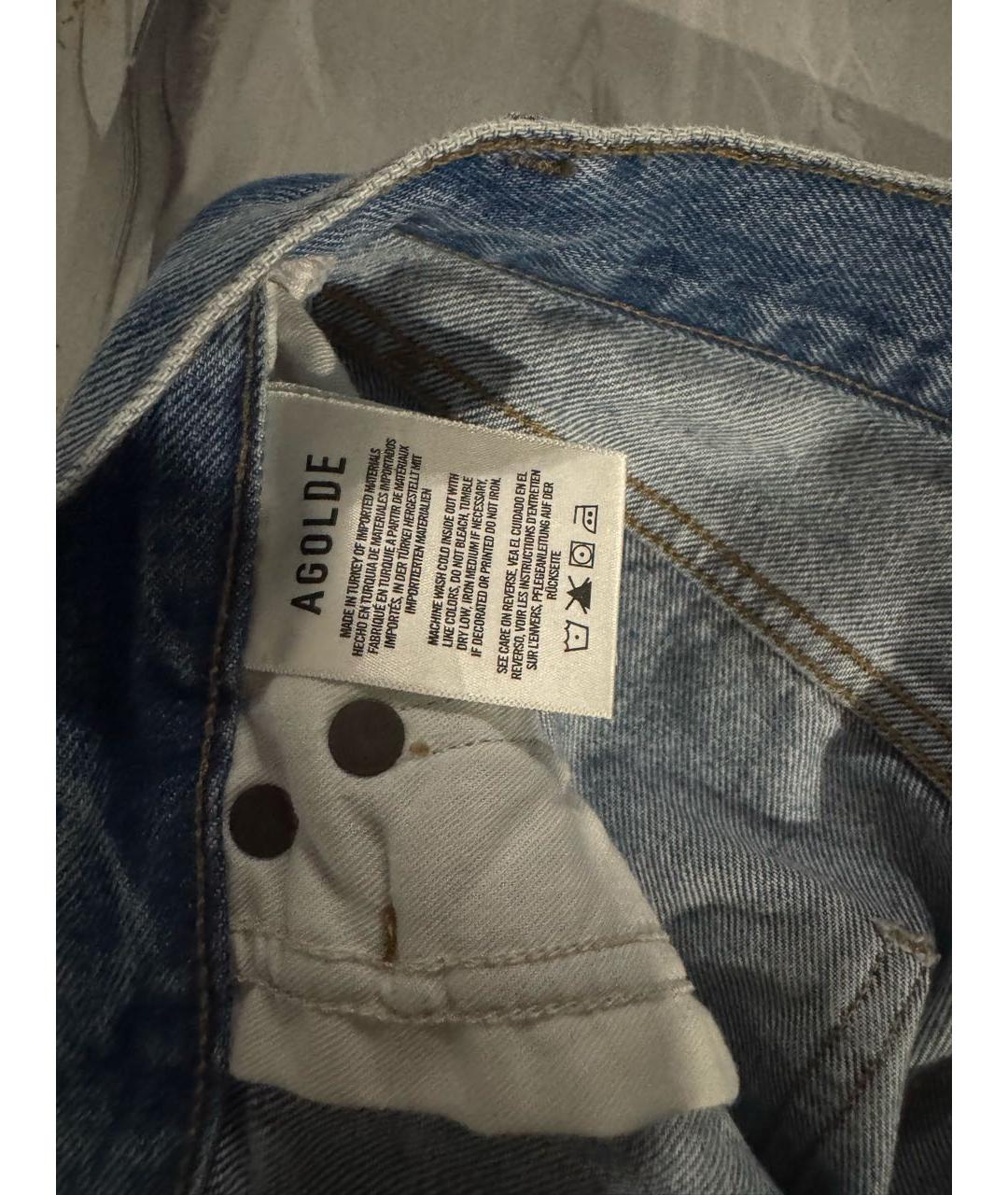 AGOLDE Голубые хлопковые прямые джинсы, фото 4