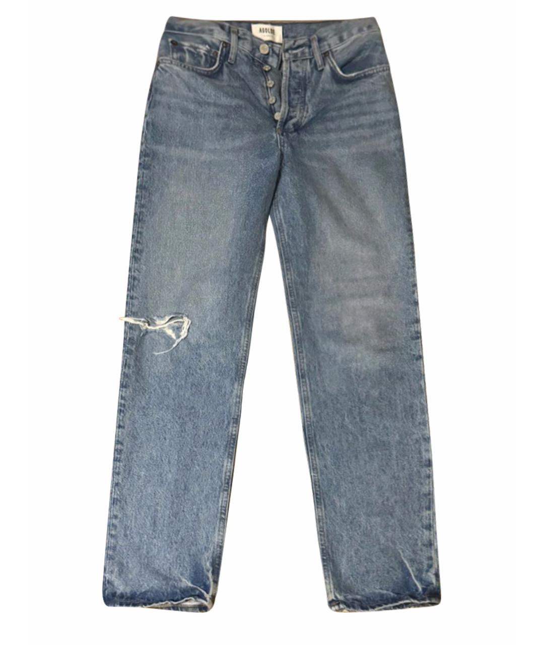AGOLDE Голубые хлопковые прямые джинсы, фото 1